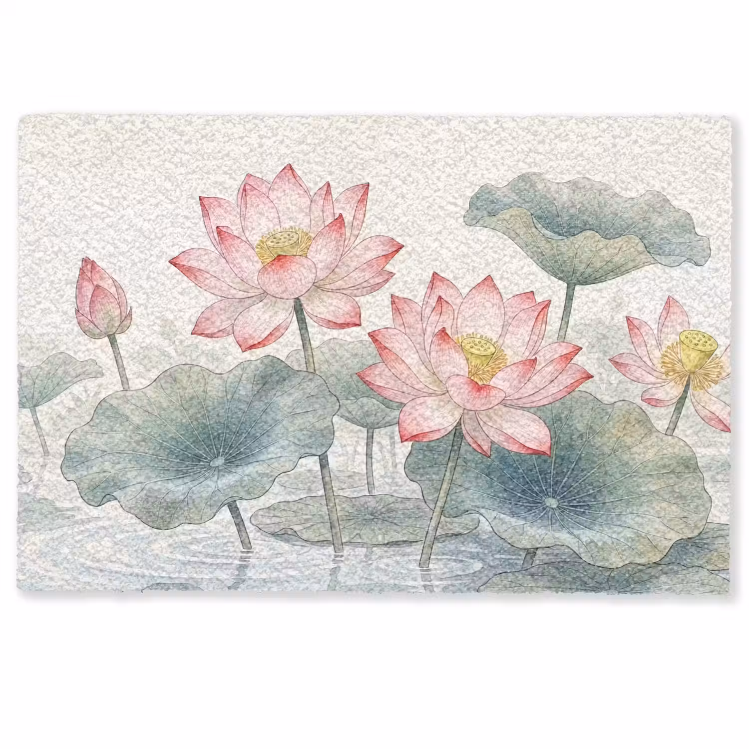 Aquarel - Lotusbloemen - Kleurrijk Deurmat klein -zkaufland3d