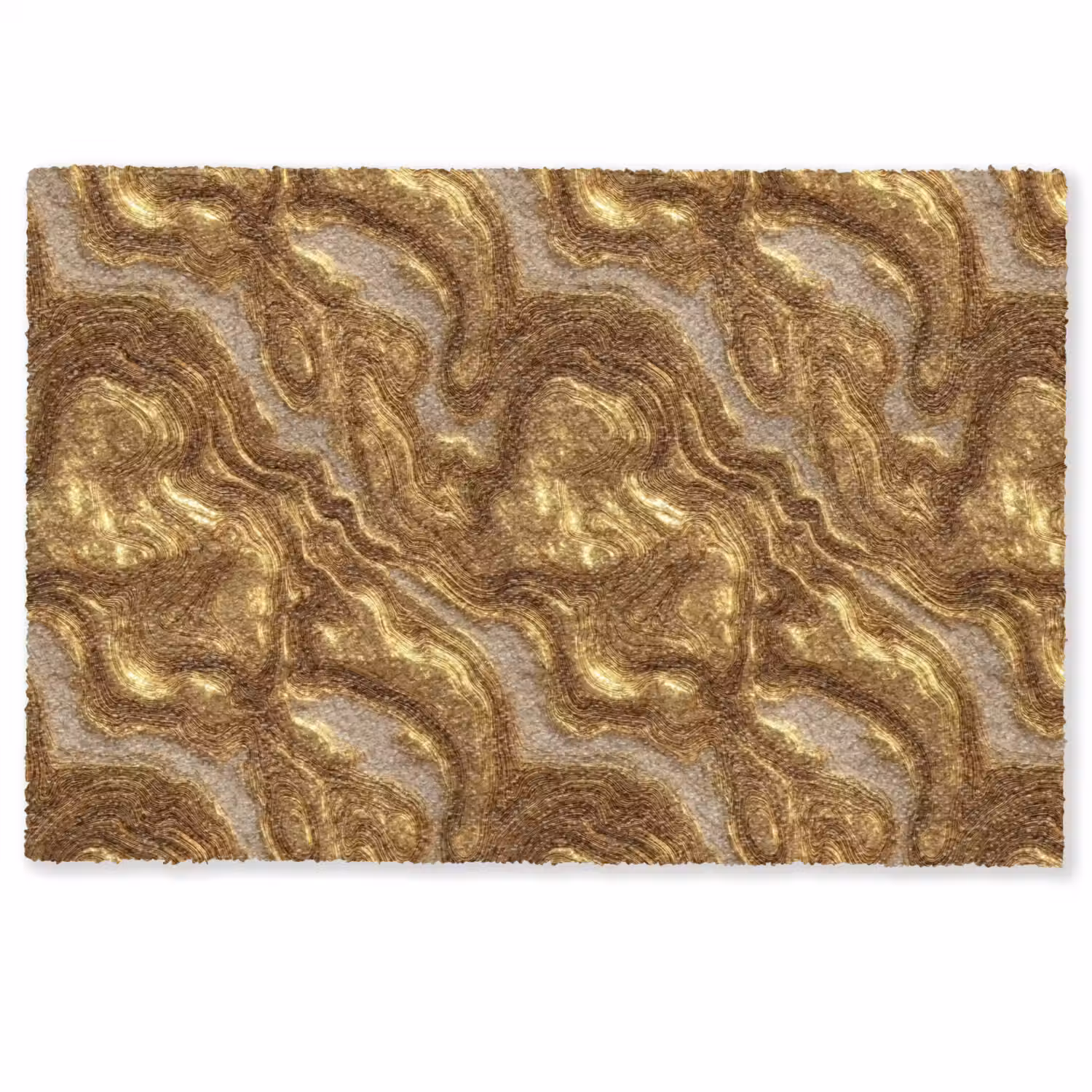 Golven - Organisch - Goud - Crème Deurmat klein 898 -zkaufland3d