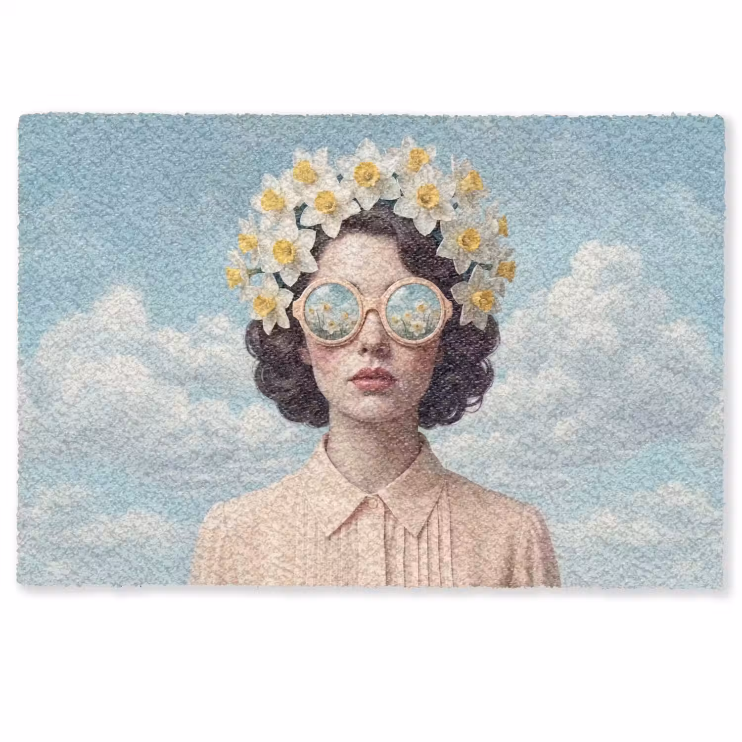 Vrouw - Narcissen - Geel Deurmat klein -zkaufland3d