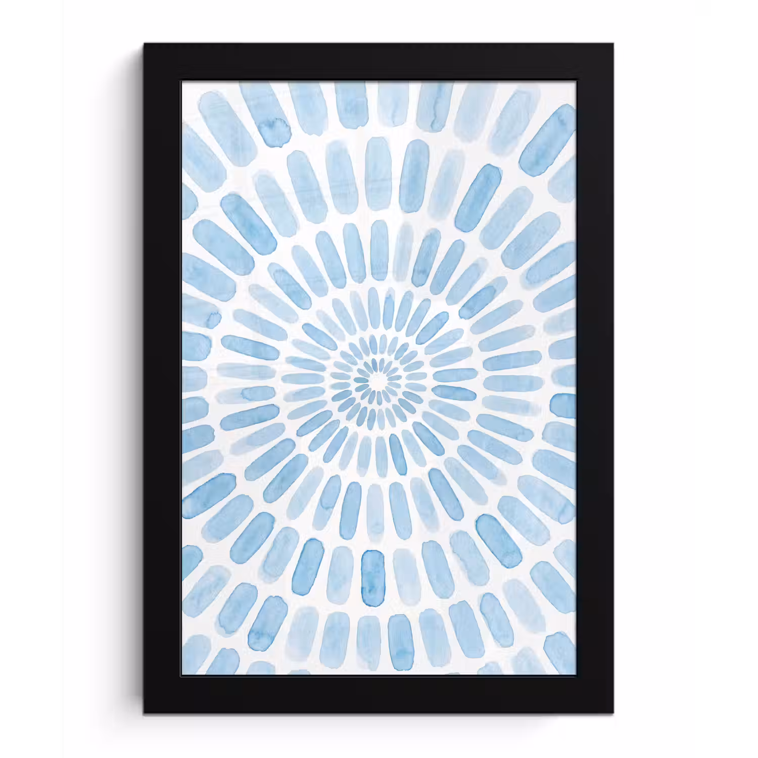 Abstract - Vormen - Kunst - Aquarel - Blauw fotolijst zwart zonder passe partout klein -3d