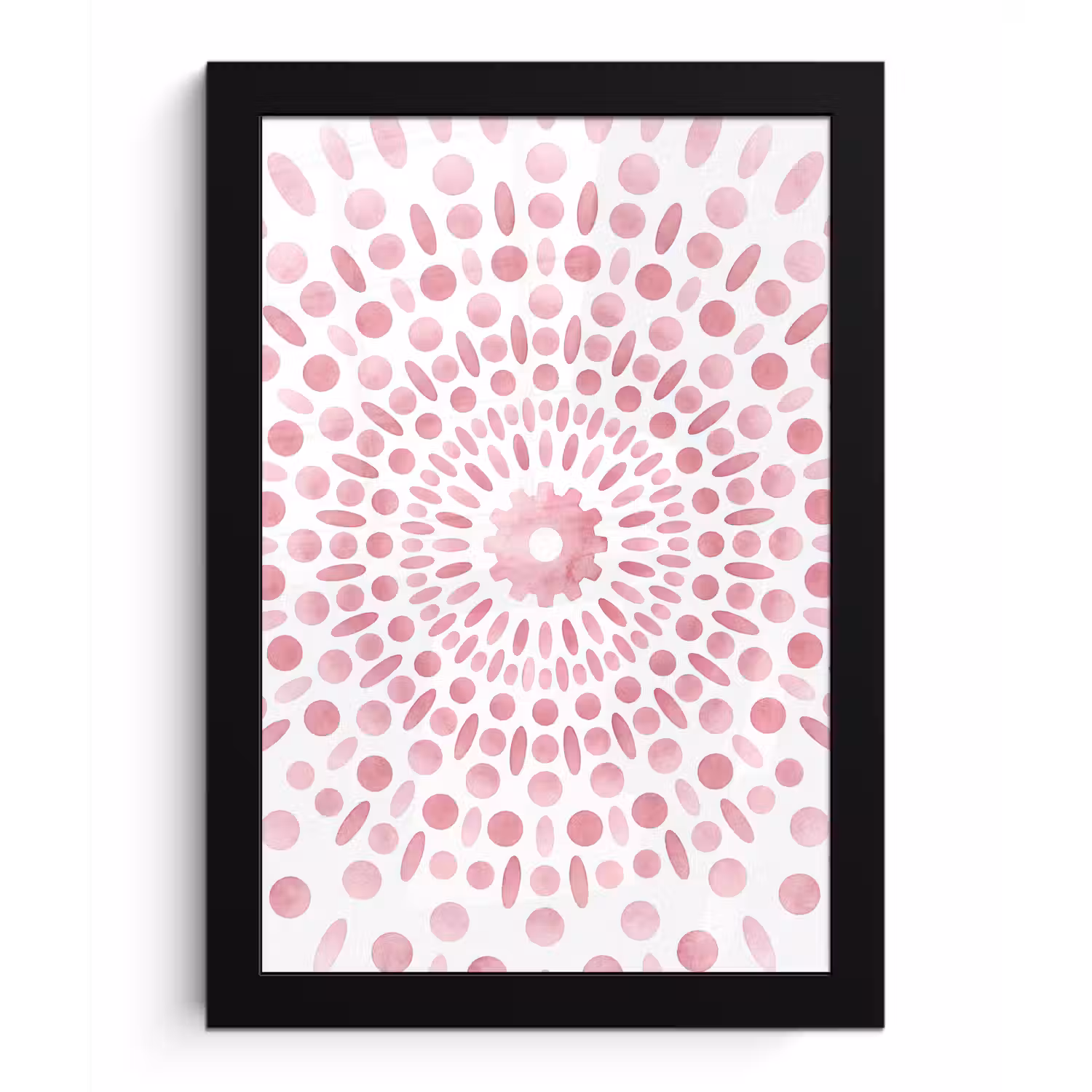 Abstract - Vormen - Patroon - Aquarel - Roze fotolijst zwart zonder passe partout klein -3d