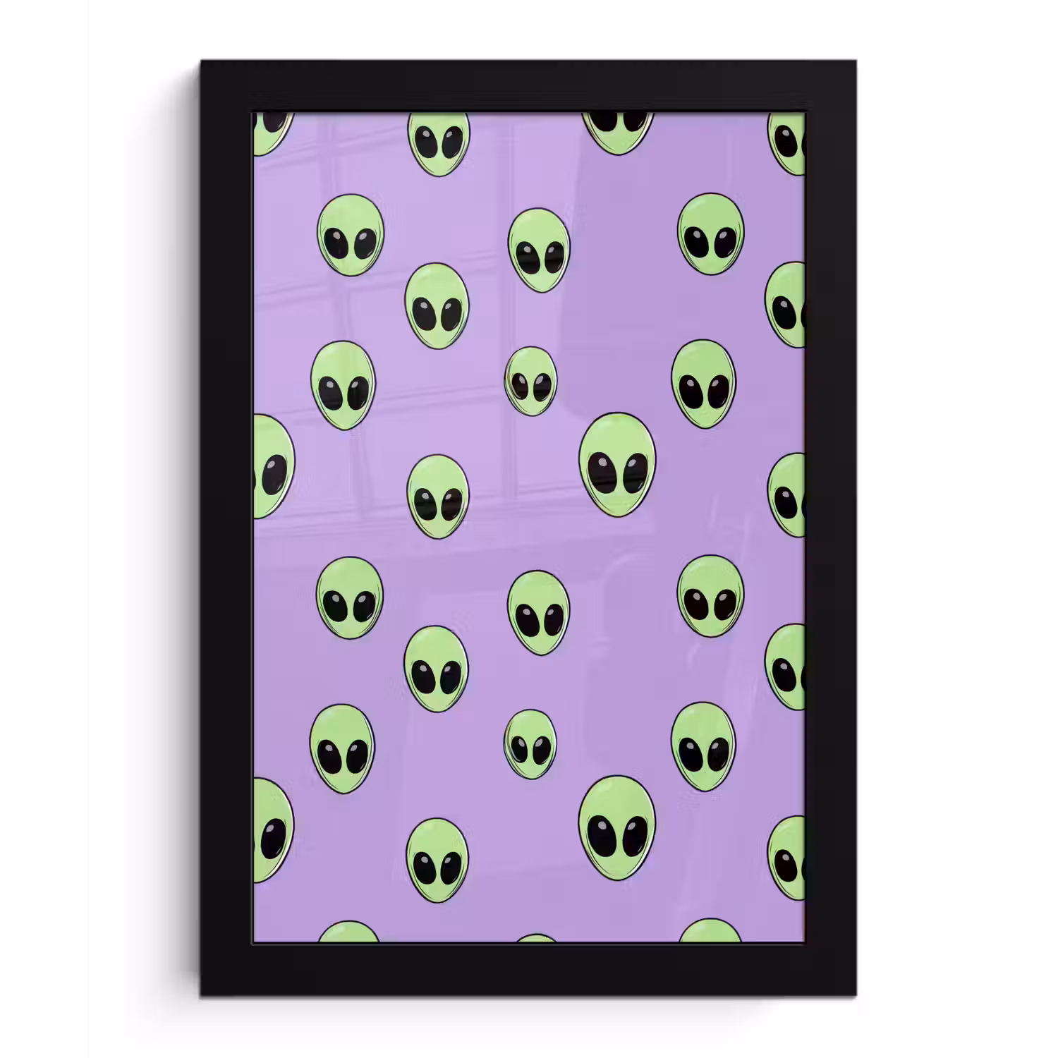 Alien - Retro - Lila fotolijst zwart zonder passe partout klein 224 -3d