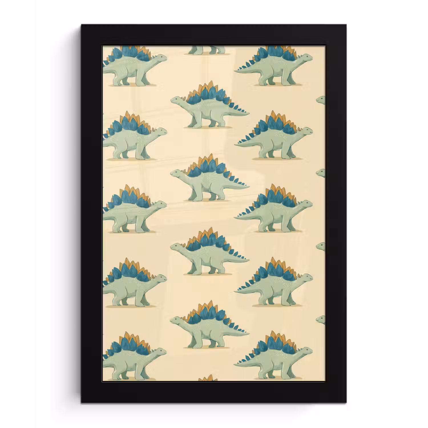 Dino - Patroon - Groen fotolijst zwart zonder passe partout klein 224 -3d