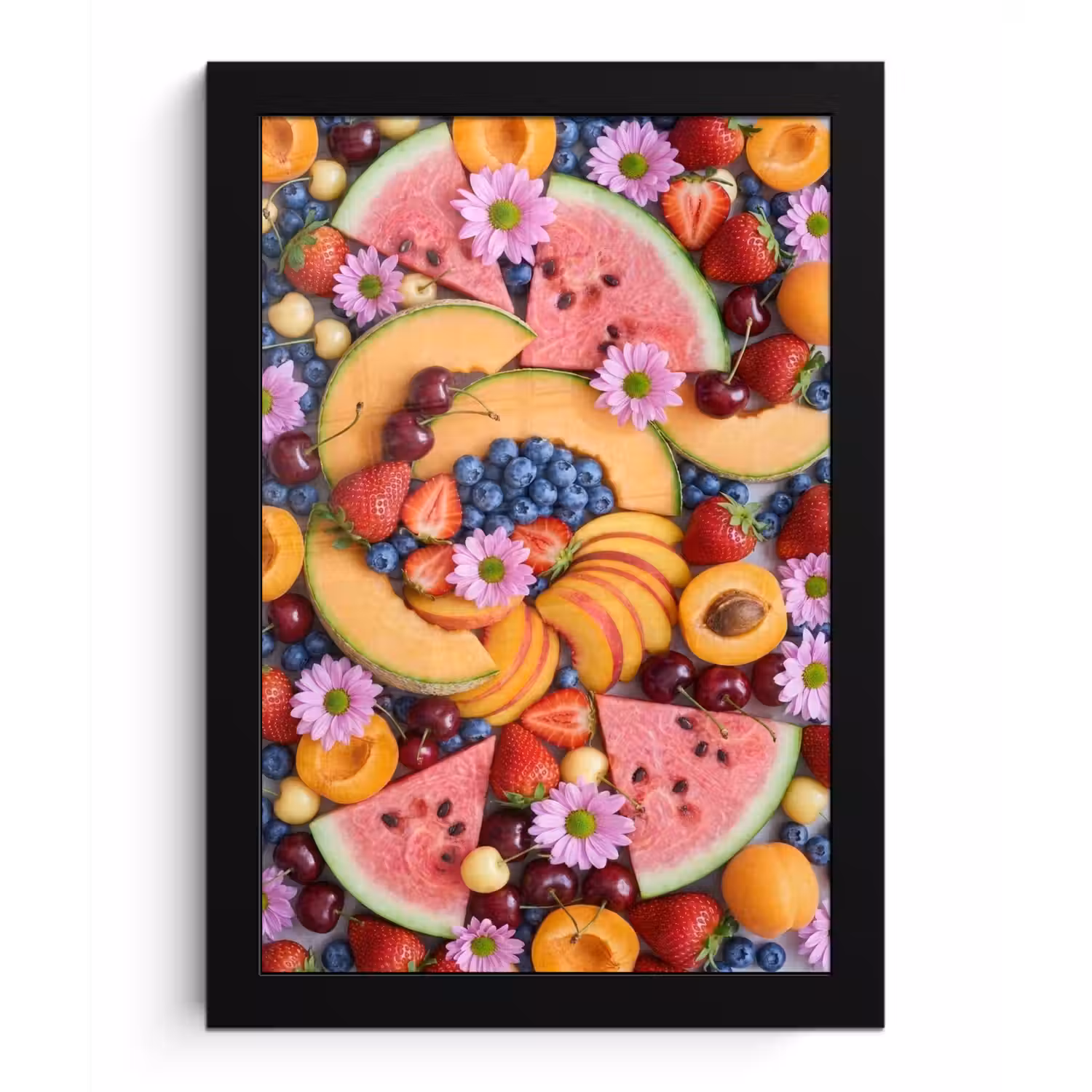 Eten - Fruit - Zomer - Kleurrijk fotolijst zwart zonder passe partout klein -3d