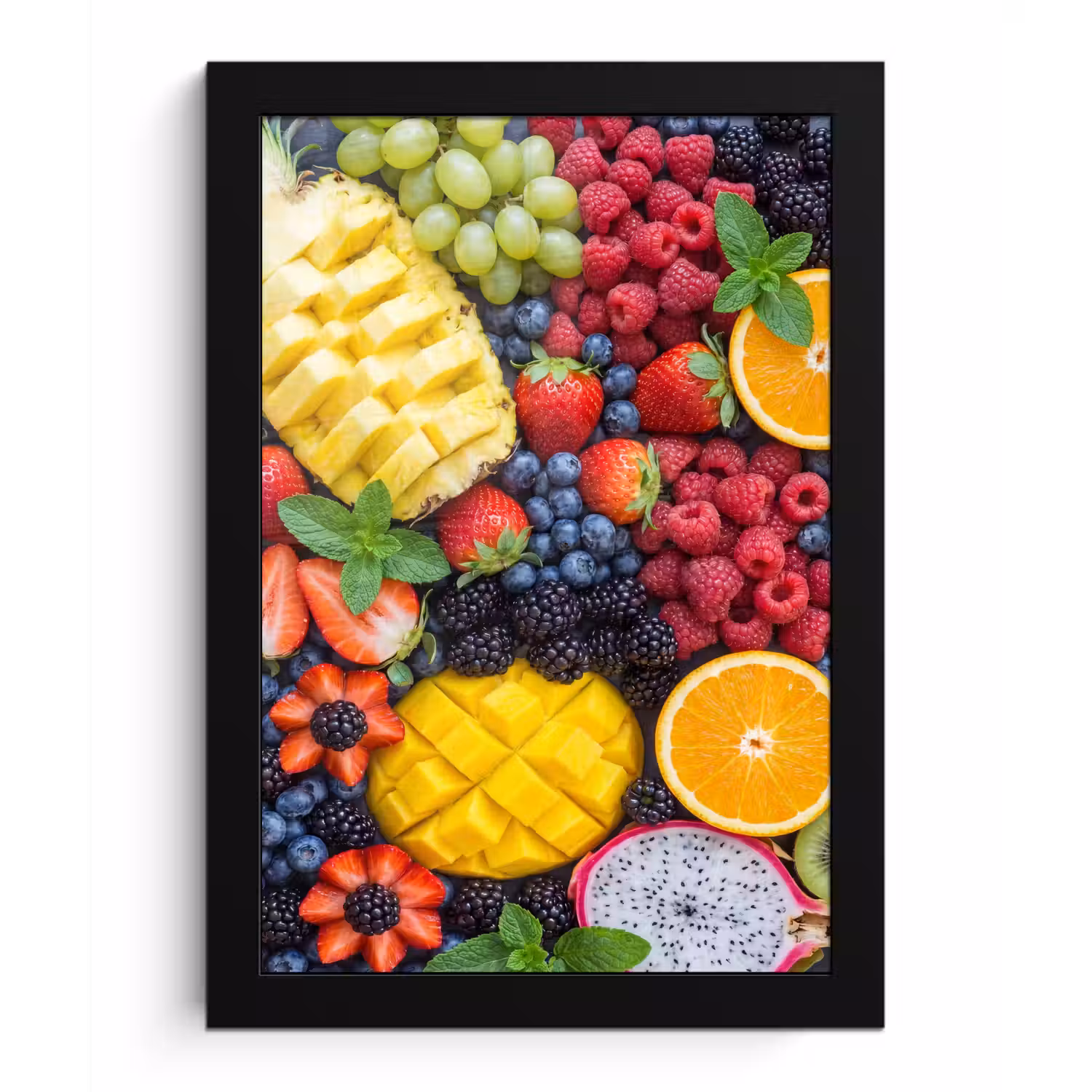Fruit - Vers - Kleurrijk - Eten fotolijst zwart zonder passe partout klein -3d
