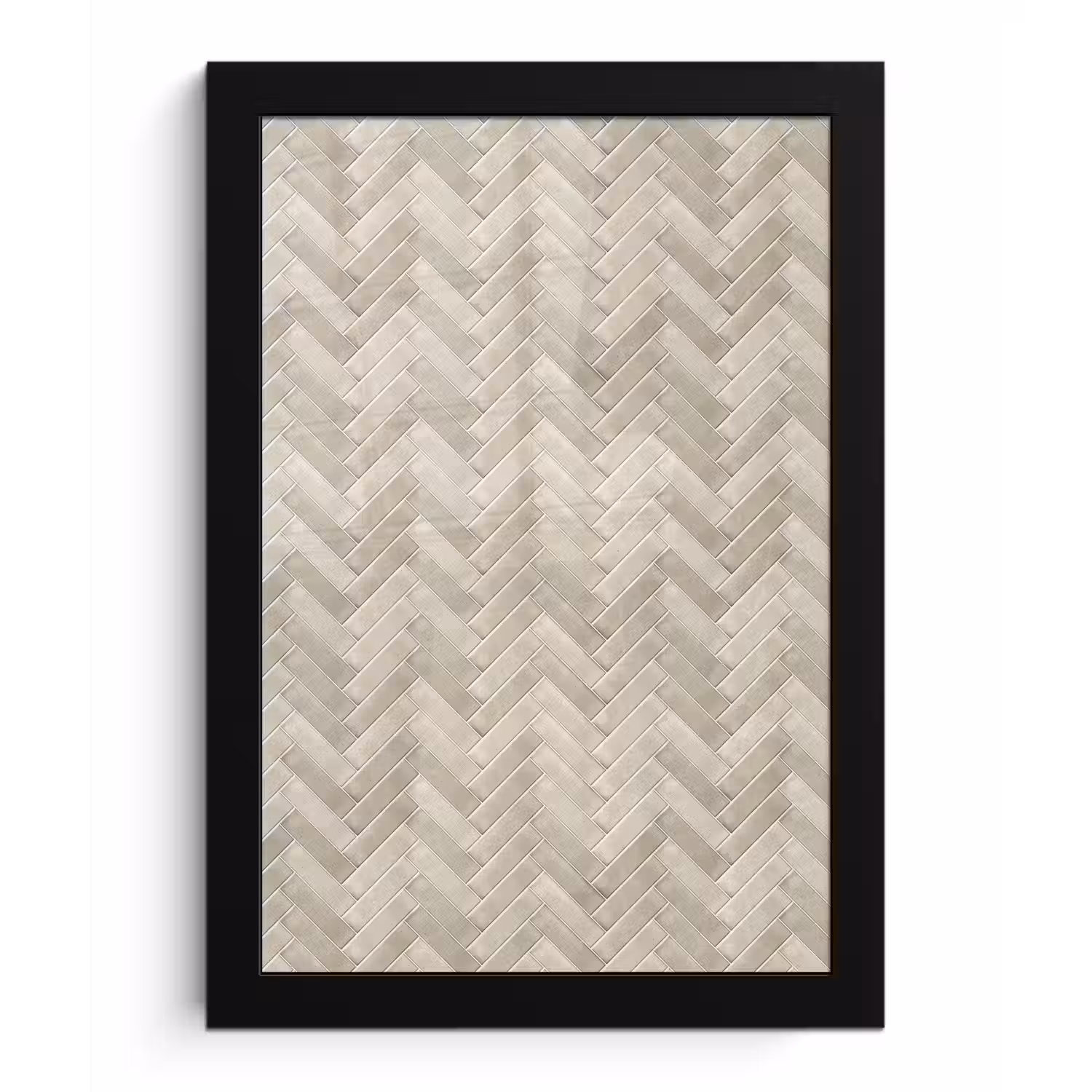 Visgraat - Wandtegel - Beige fotolijst zwart zonder passe partout klein 224 -3d