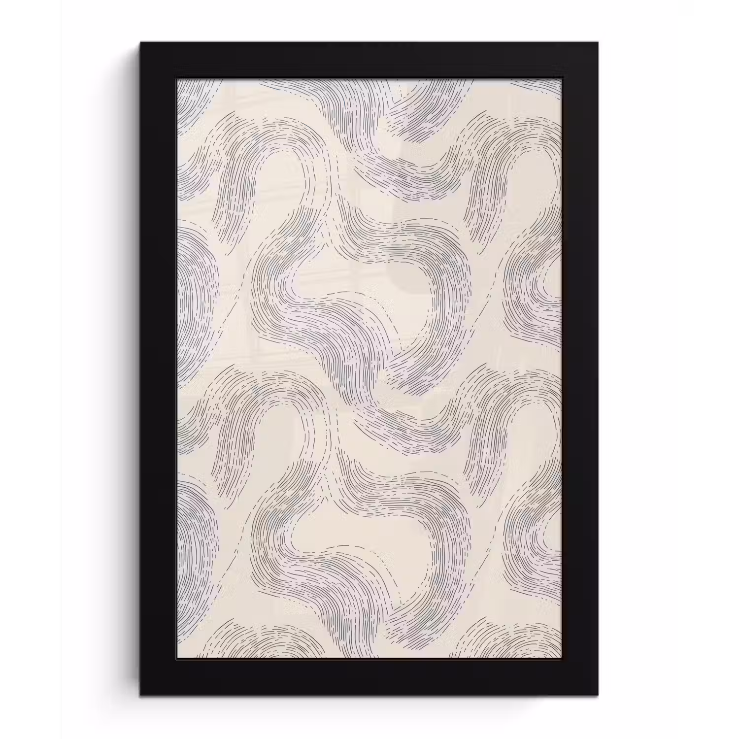 Lijnen - Patroon - Beige - Minimalistisch fotolijst zwart zonder passe partout klein 224 -3d