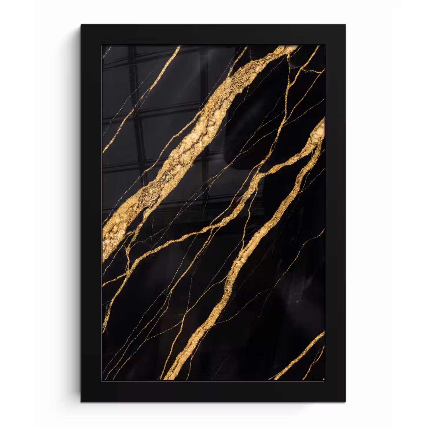 Marmer - Goud - Textuur - Abstract - Zwart fotolijst zwart zonder passe partout klein -3d
