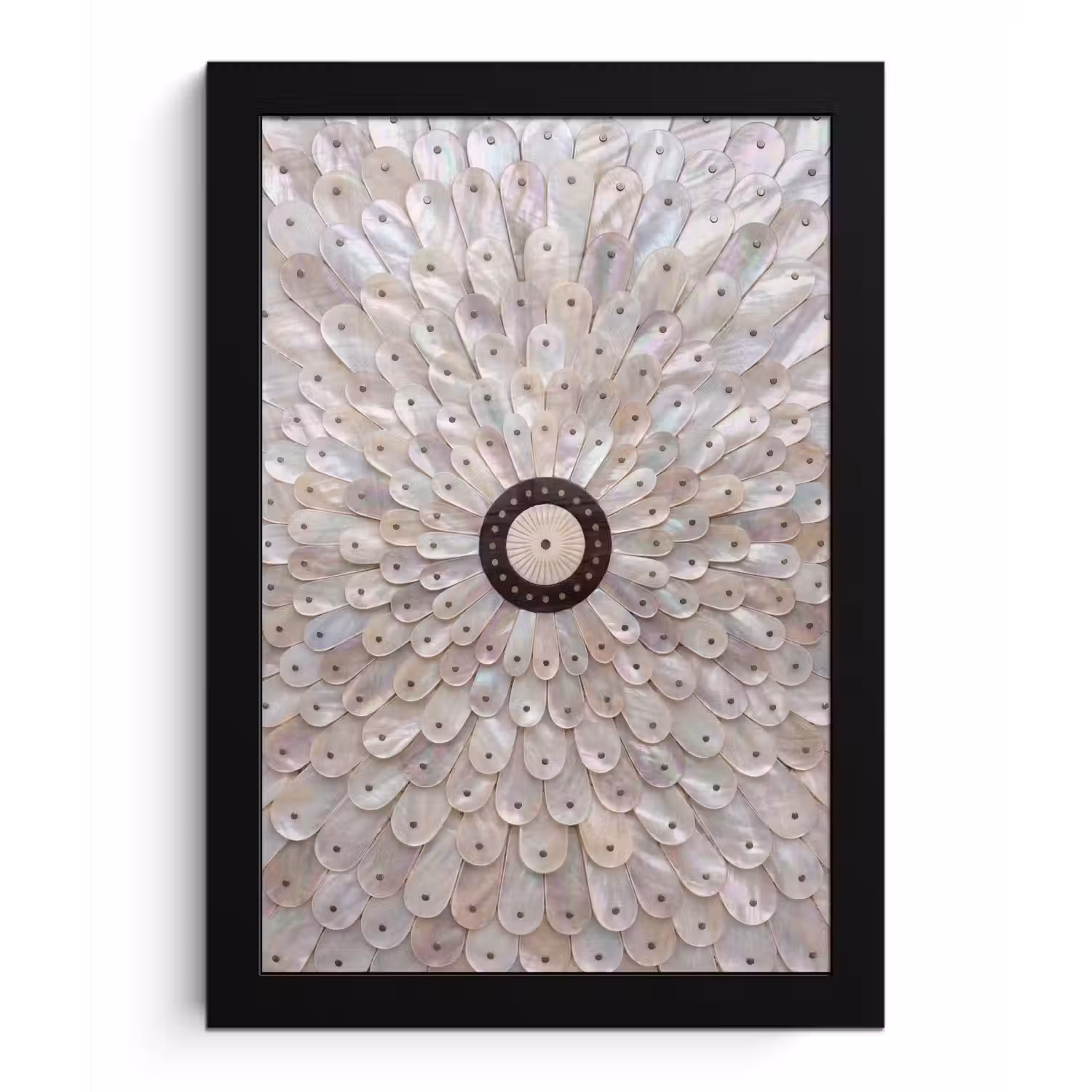 Parelmoer - Patroon - Decoratie - Ambacht - Wit fotolijst zwart zonder passe partout klein -3d