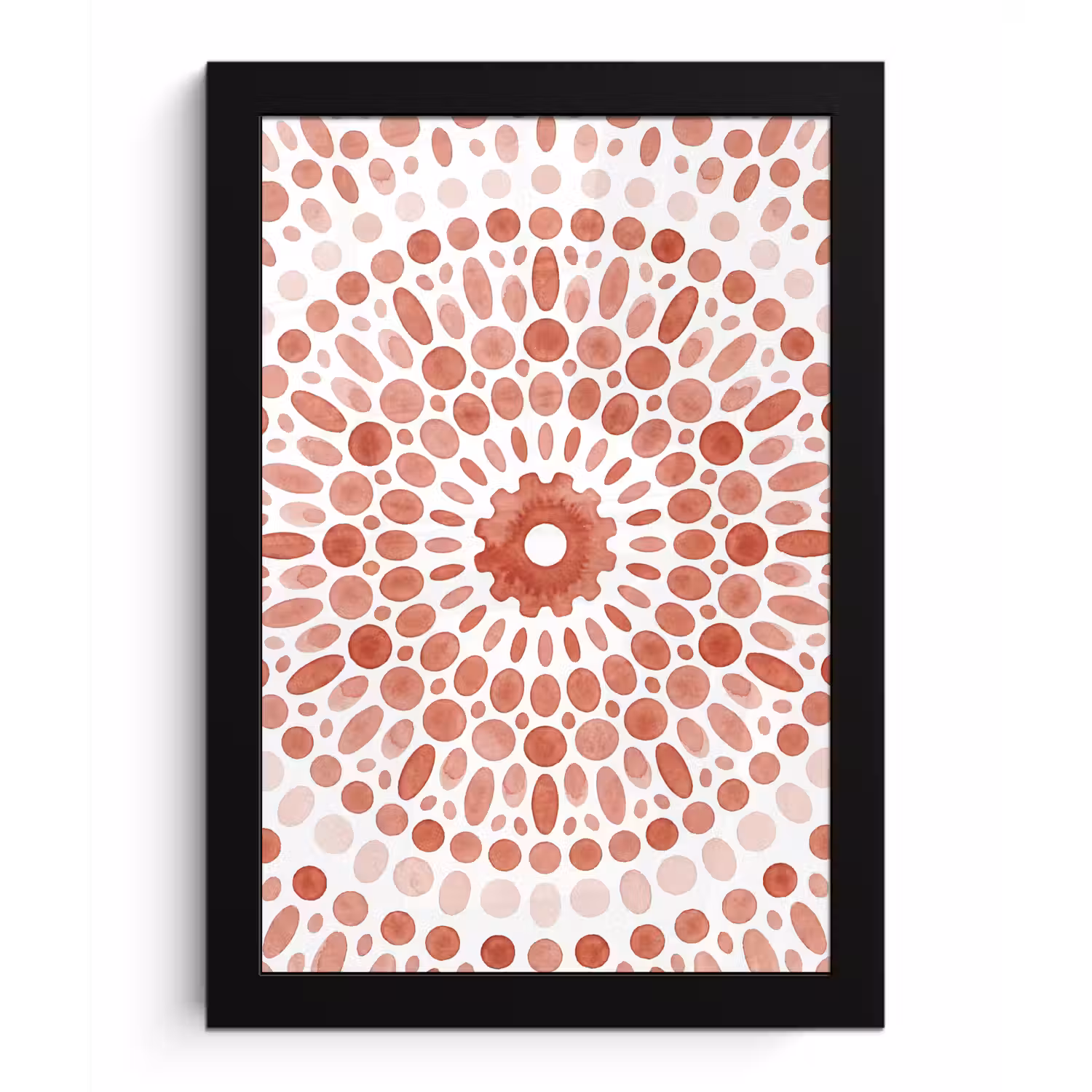 Patroon - Cirkels - Abstract - Modern - Rood fotolijst zwart zonder passe partout klein -3d
