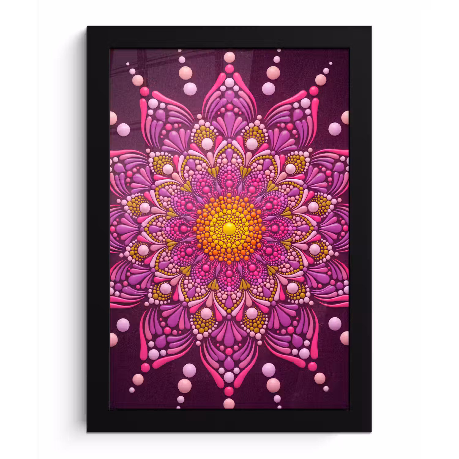 Patroon - Stippen - Abstract - Kleurrijk fotolijst zwart zonder passe partout klein -3d