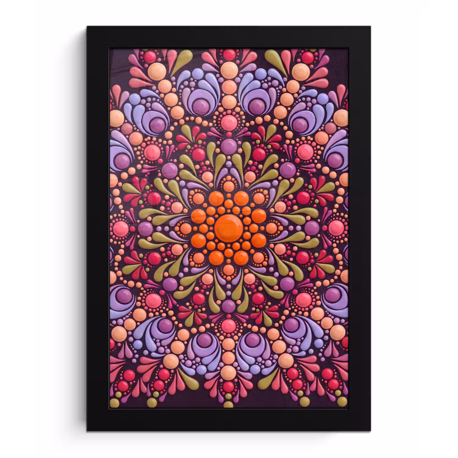 Patroon - Stippen - Abstract - Modern - Kleurrijk fotolijst zwart zonder passe partout klein -3d