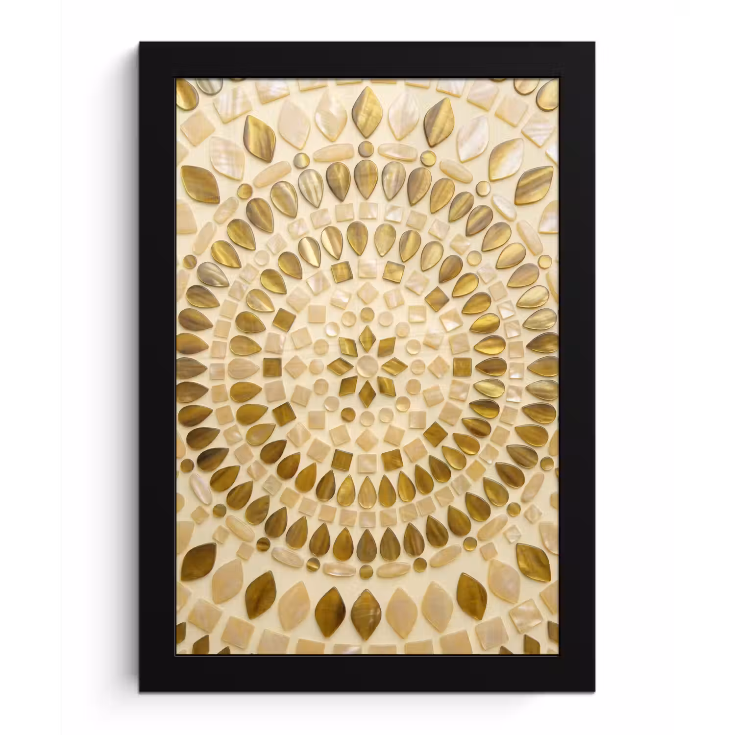 Patroon - Vormen - Mozaïek - Abstract - Goud fotolijst zwart zonder passe partout klein -3d
