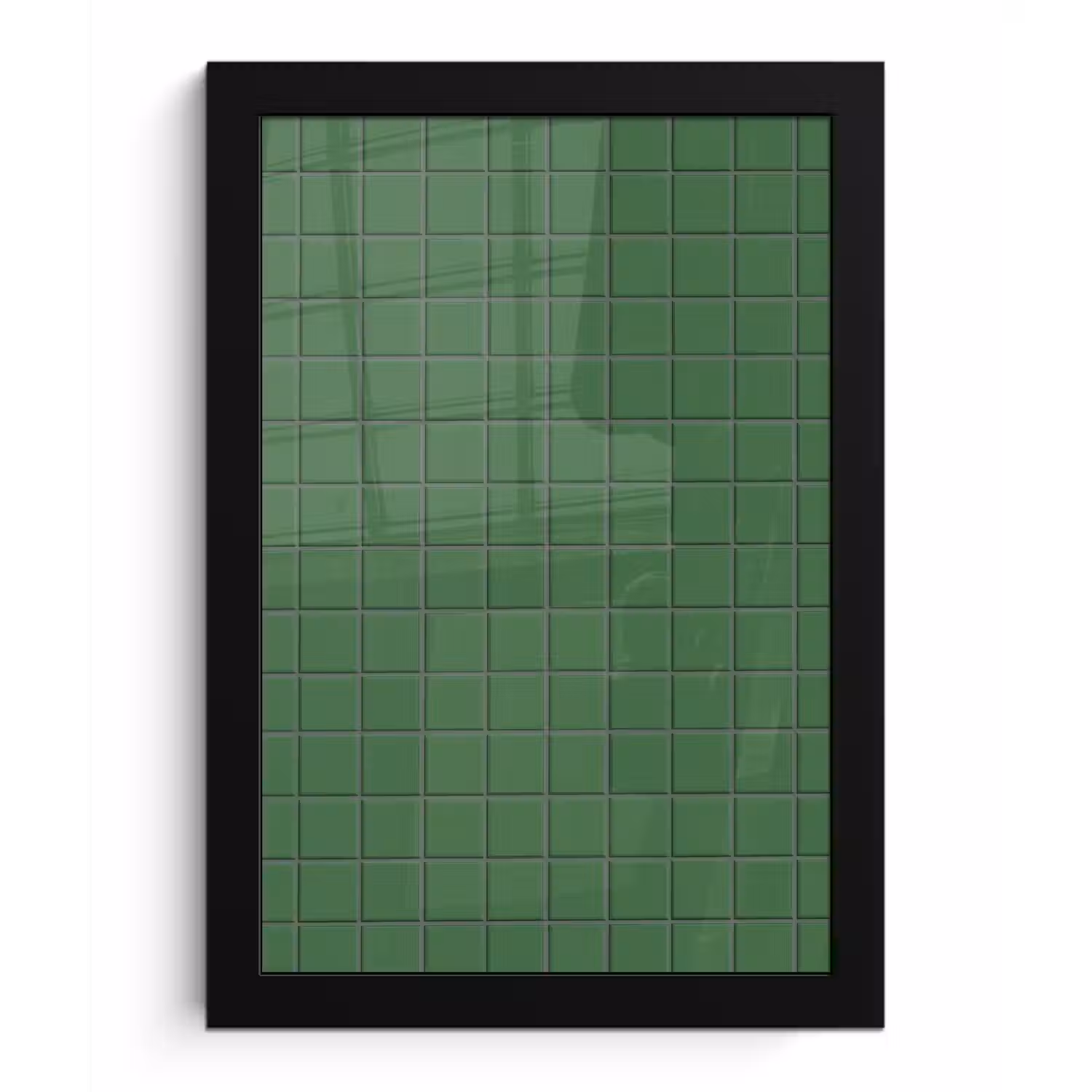 Patroon - Tegels - Groen fotolijst zwart zonder passe partout klein 224 -3d
