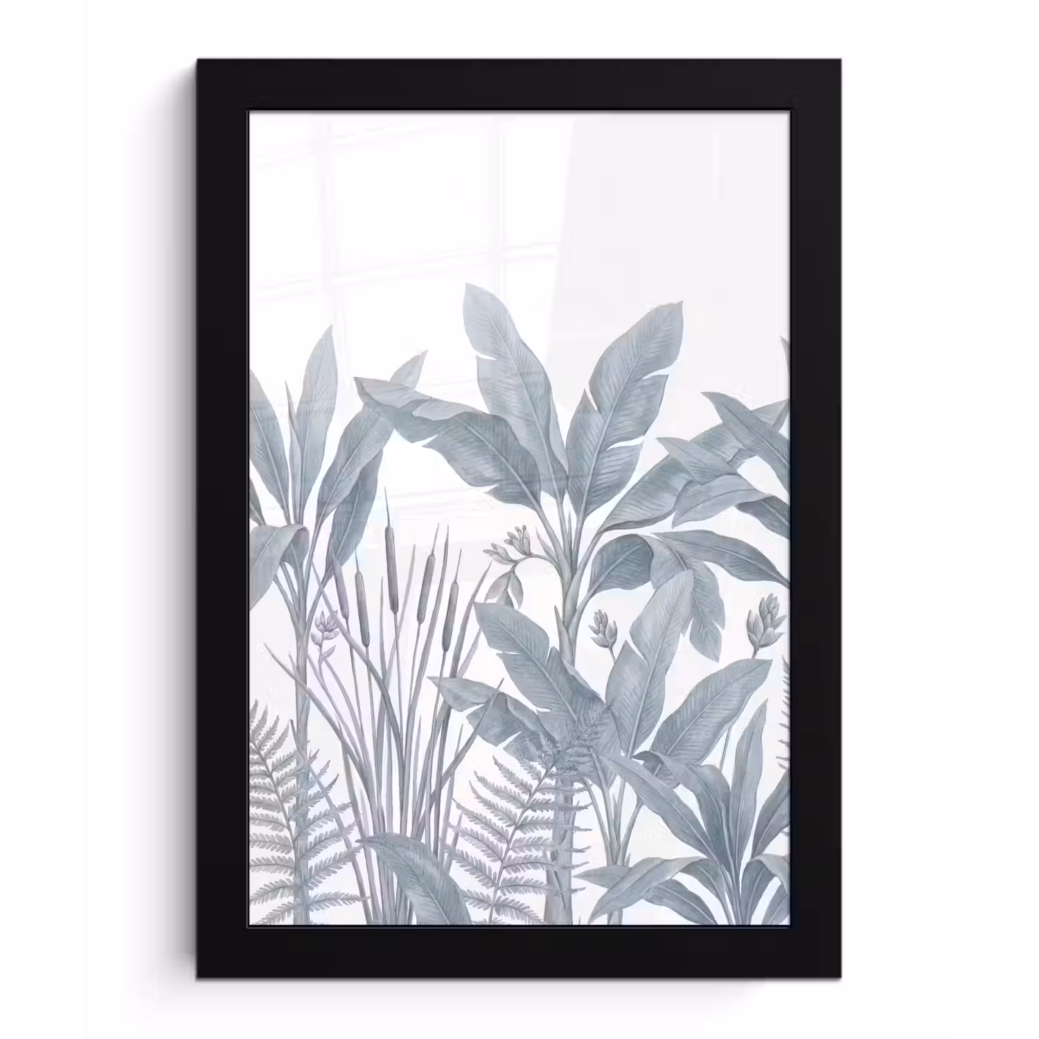 Planten - Bladeren - Natuur - Grijs fotolijst zwart zonder passe partout klein -3d