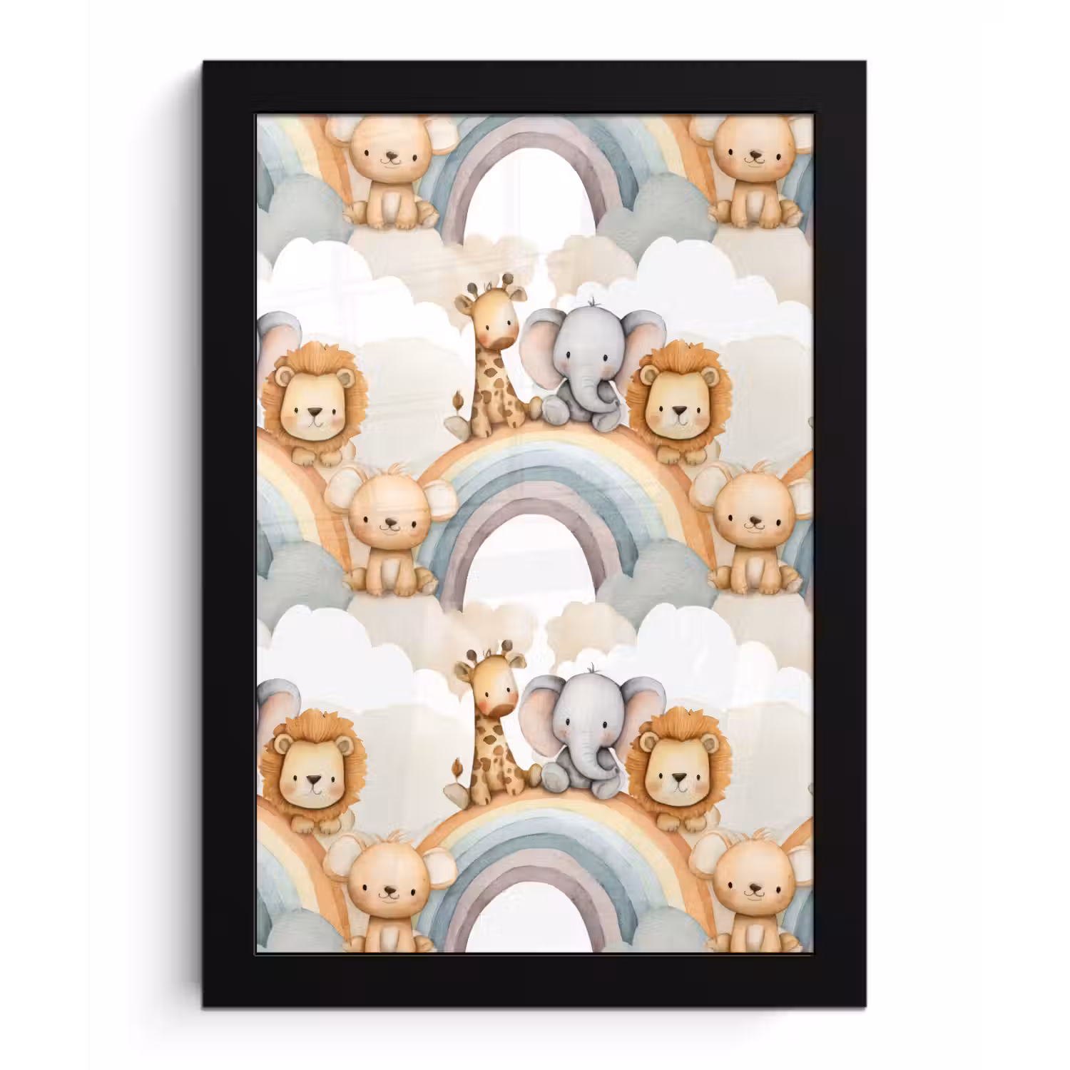 Safari - Regenboog - Kleurrijk fotolijst zwart zonder passe partout klein 224 -3d