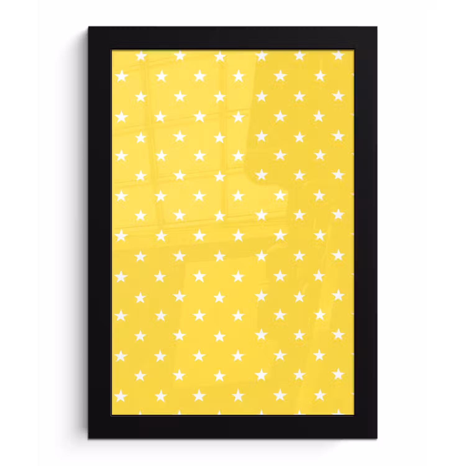 Sterren - Patroon - Minimalistisch - Geel fotolijst zwart zonder passe partout klein 224 -3d