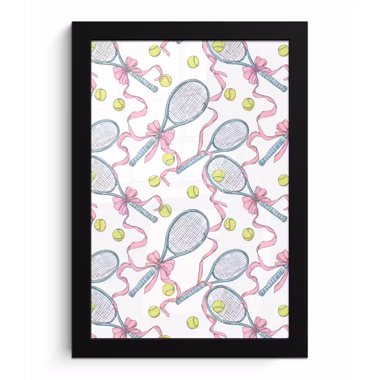Tennis - Strikken - Kleurrijk fotolijst zwart zonder passe partout klein 224 -3d
