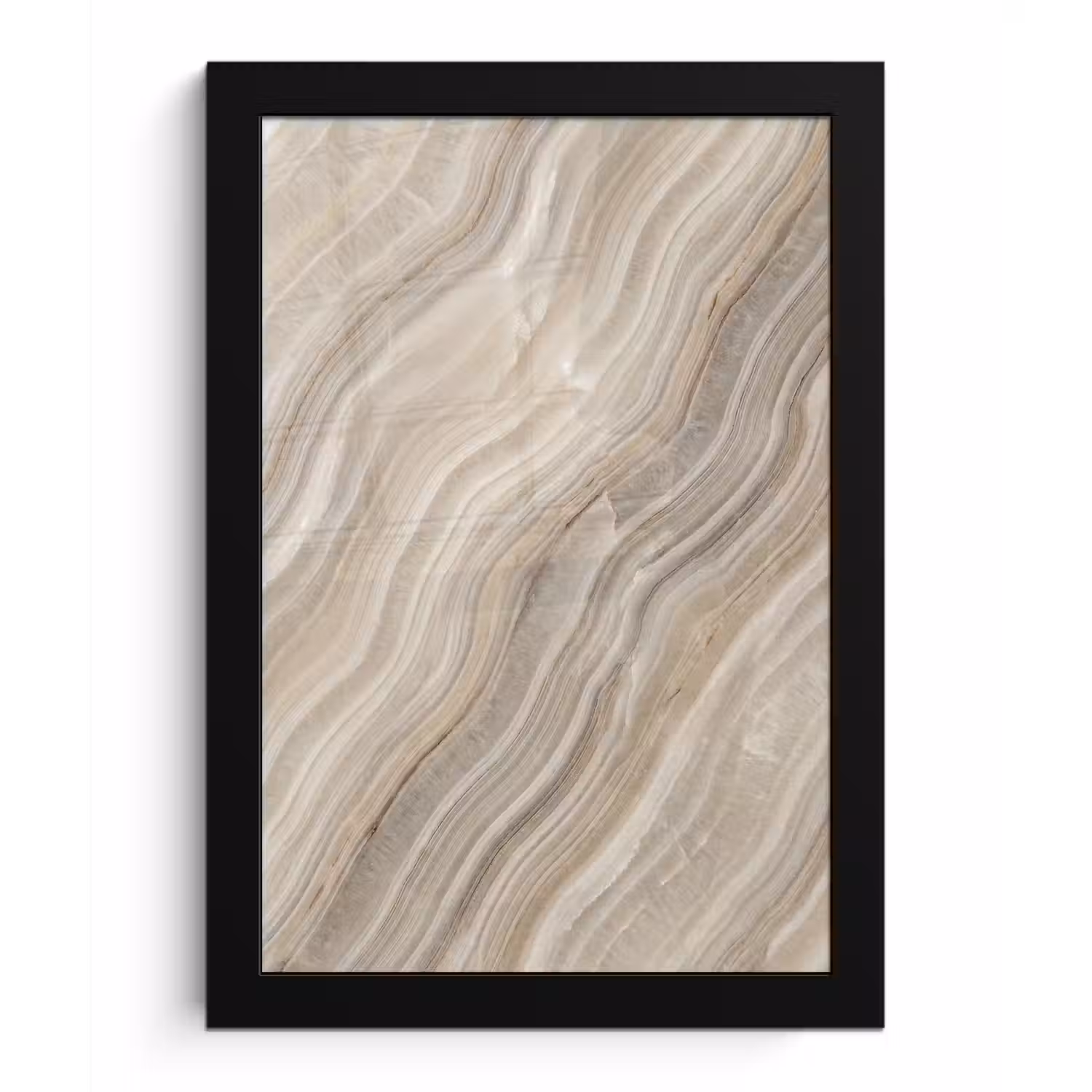 Textuur - Golvend - Abstract - Modern - Beige fotolijst zwart zonder passe partout klein -3d