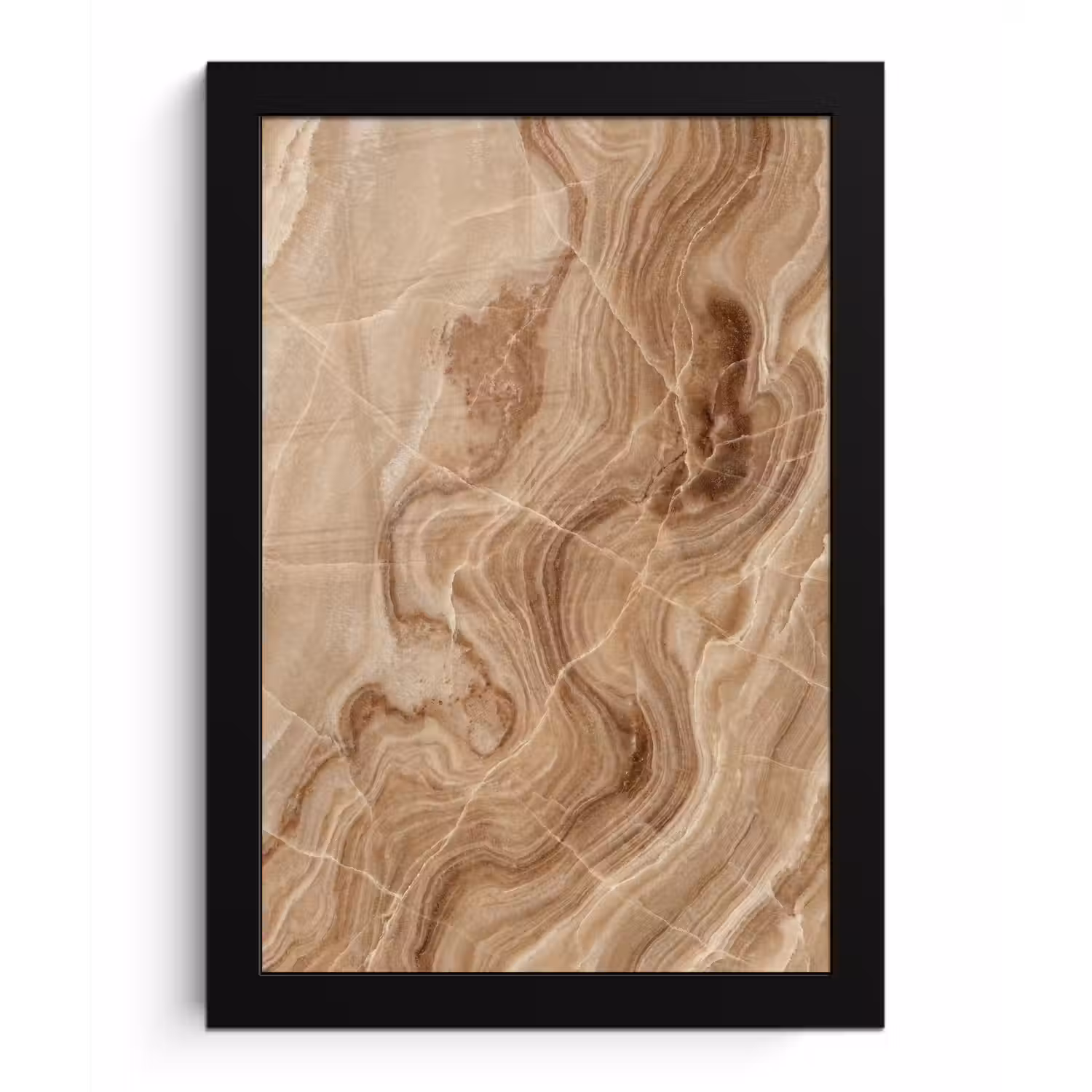 Textuur - Golvend - Abstract - Warm - Bruin fotolijst zwart zonder passe partout klein -3d