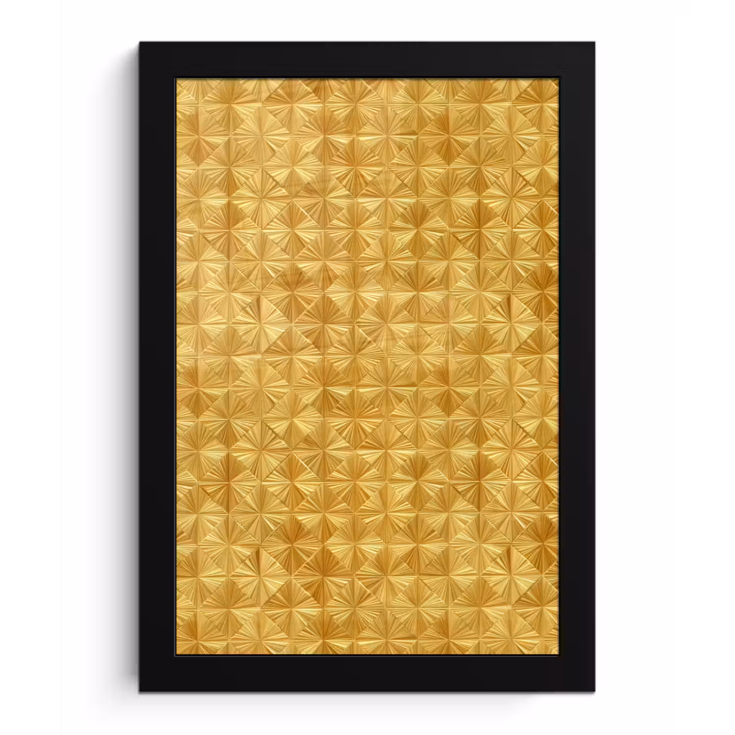 Tegels - Geometrisch - Reliëf - Goud fotolijst zwart zonder passe partout klein 224 -3d
