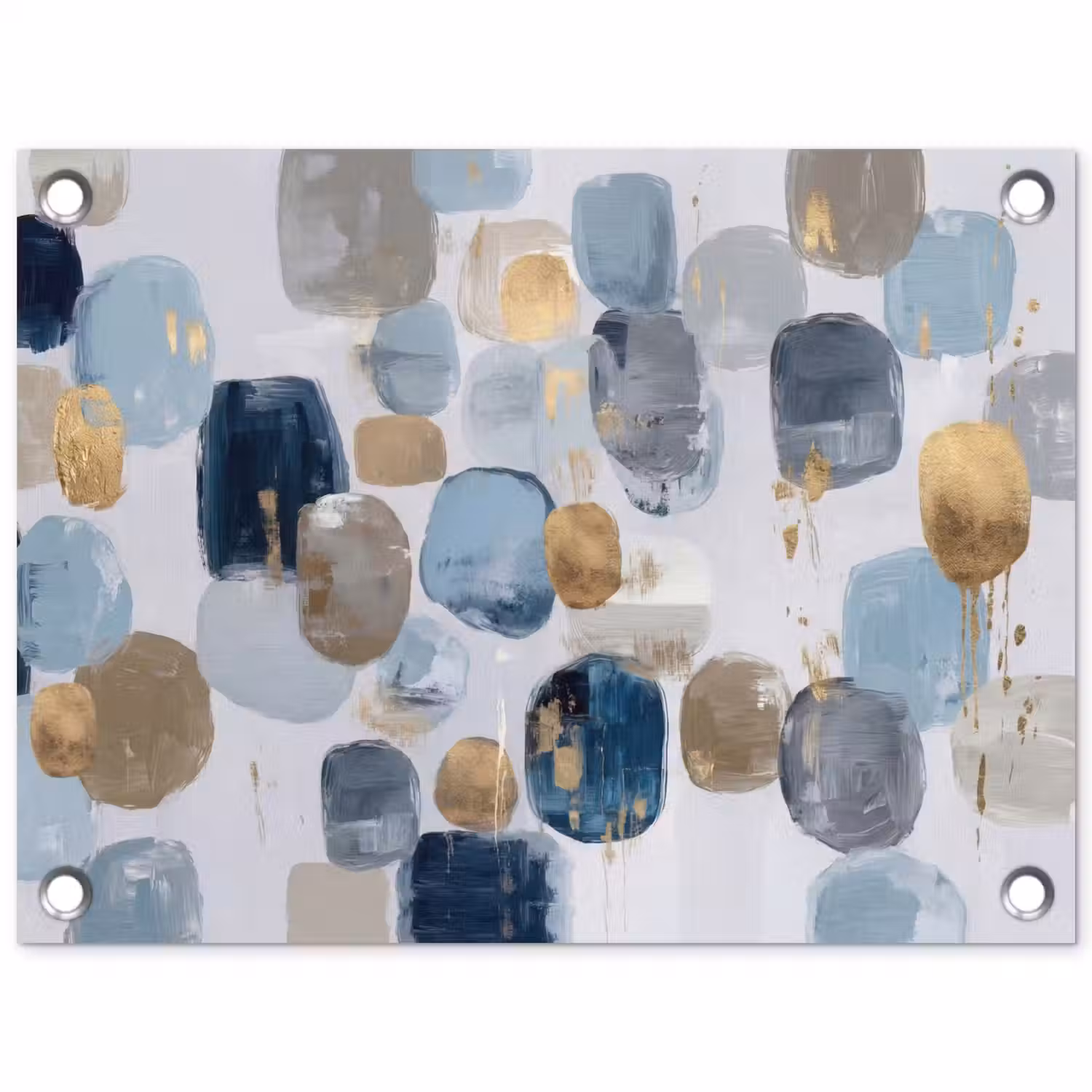 Abstract - Goud - Vormen tuinposter los doek klein -3d