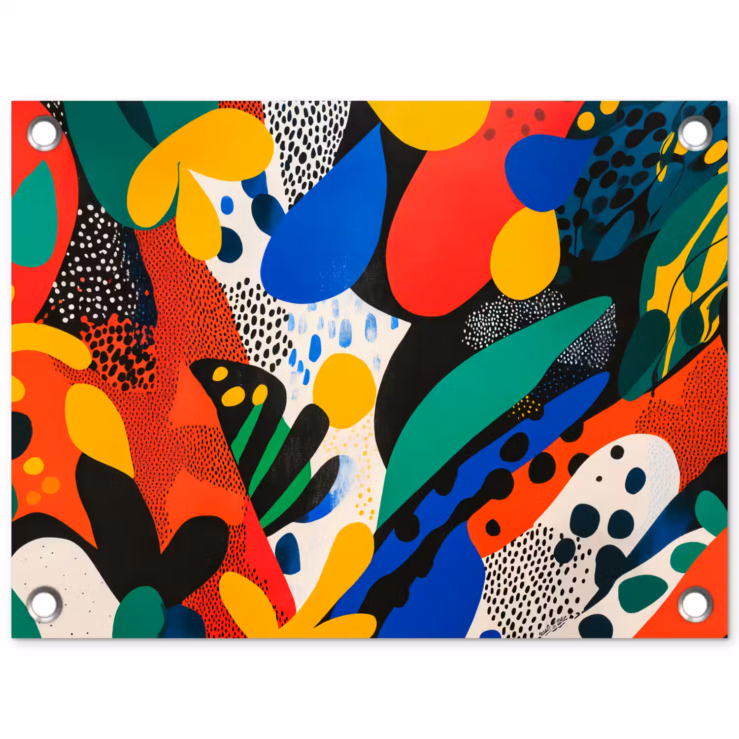 Abstract - Planten - Vormen - Kleurrijk tuinposter los doek klein -3d