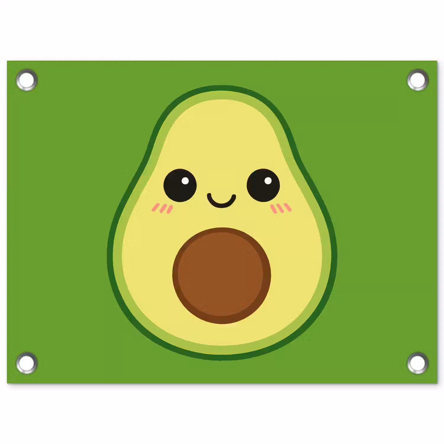 Avocado - Groen - Speels tuinposter los doek klein -3d
