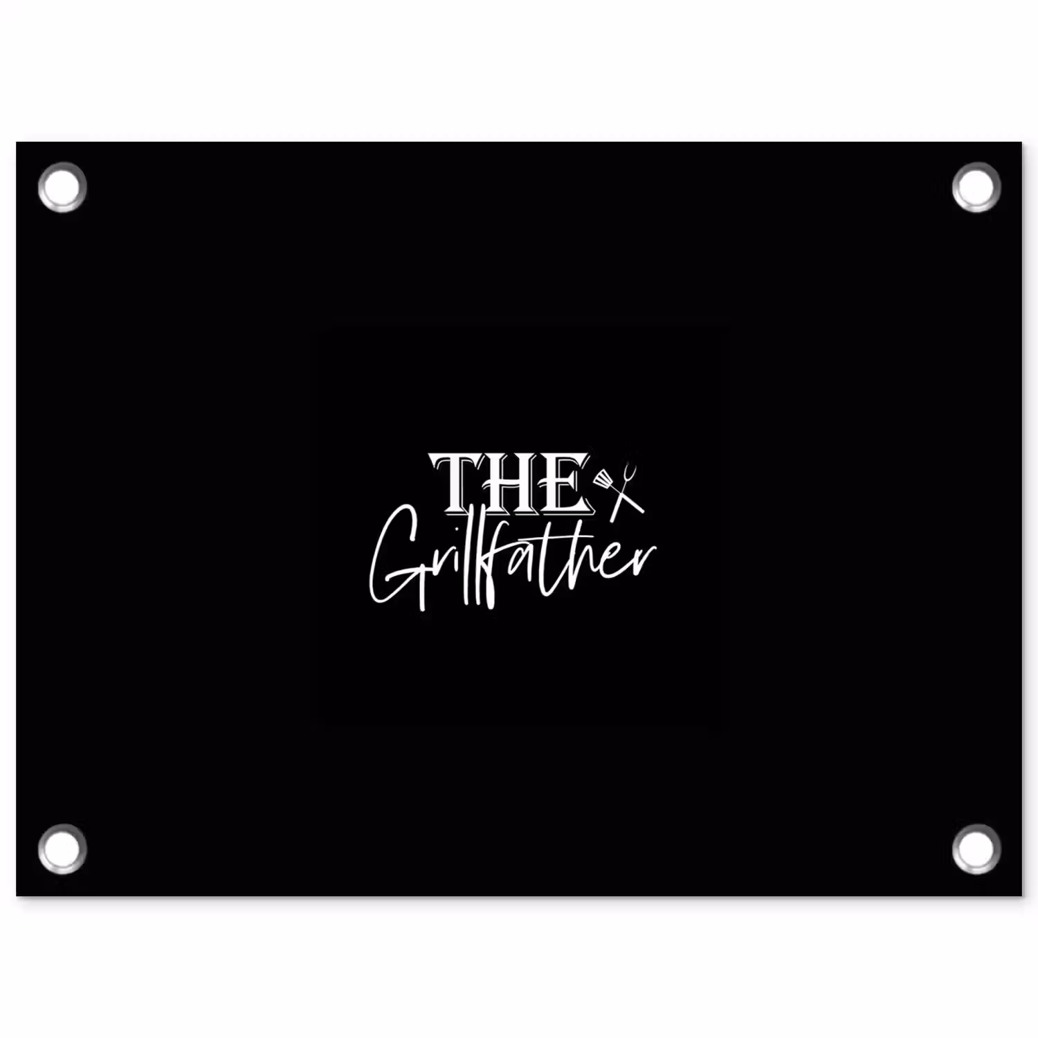 Barbecue - BBQ - Grill - Koken - The Grillfather - Tekst - Spreuken tuinposter los doek klein -3d