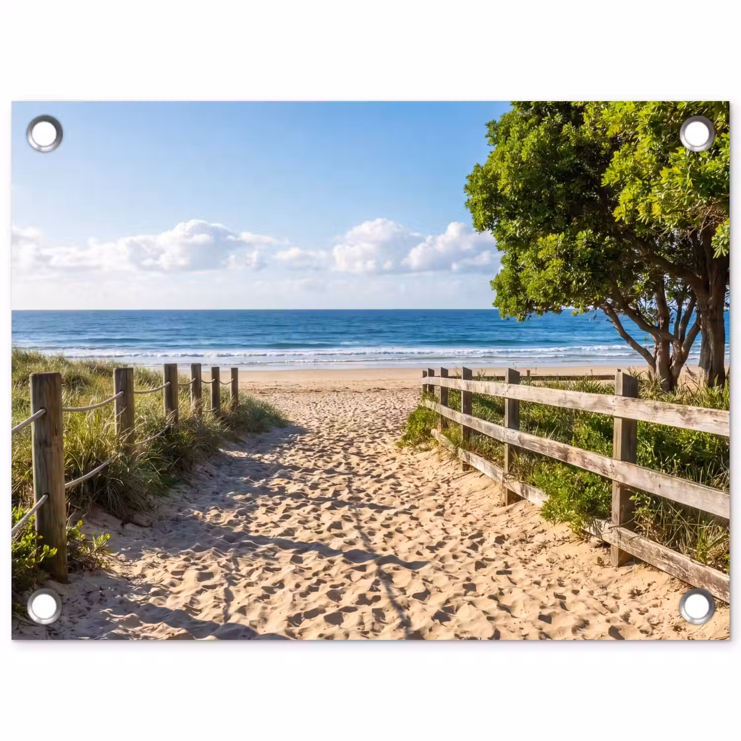 Strand - Zandpad - Oceaan - Natuur tuinposter los doek klein -3d