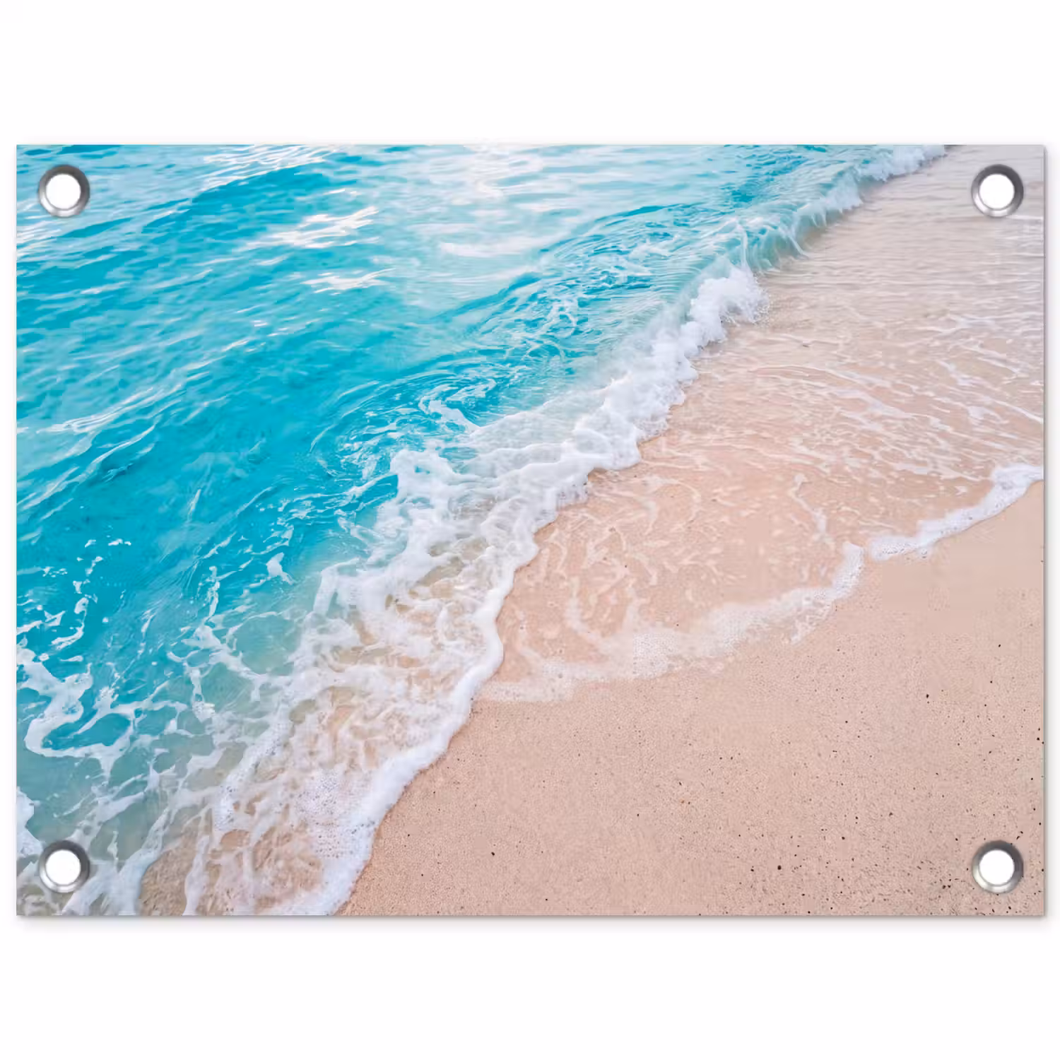 Strand - Zee - Golf - Natuur - Blauw tuinposter los doek klein -3d