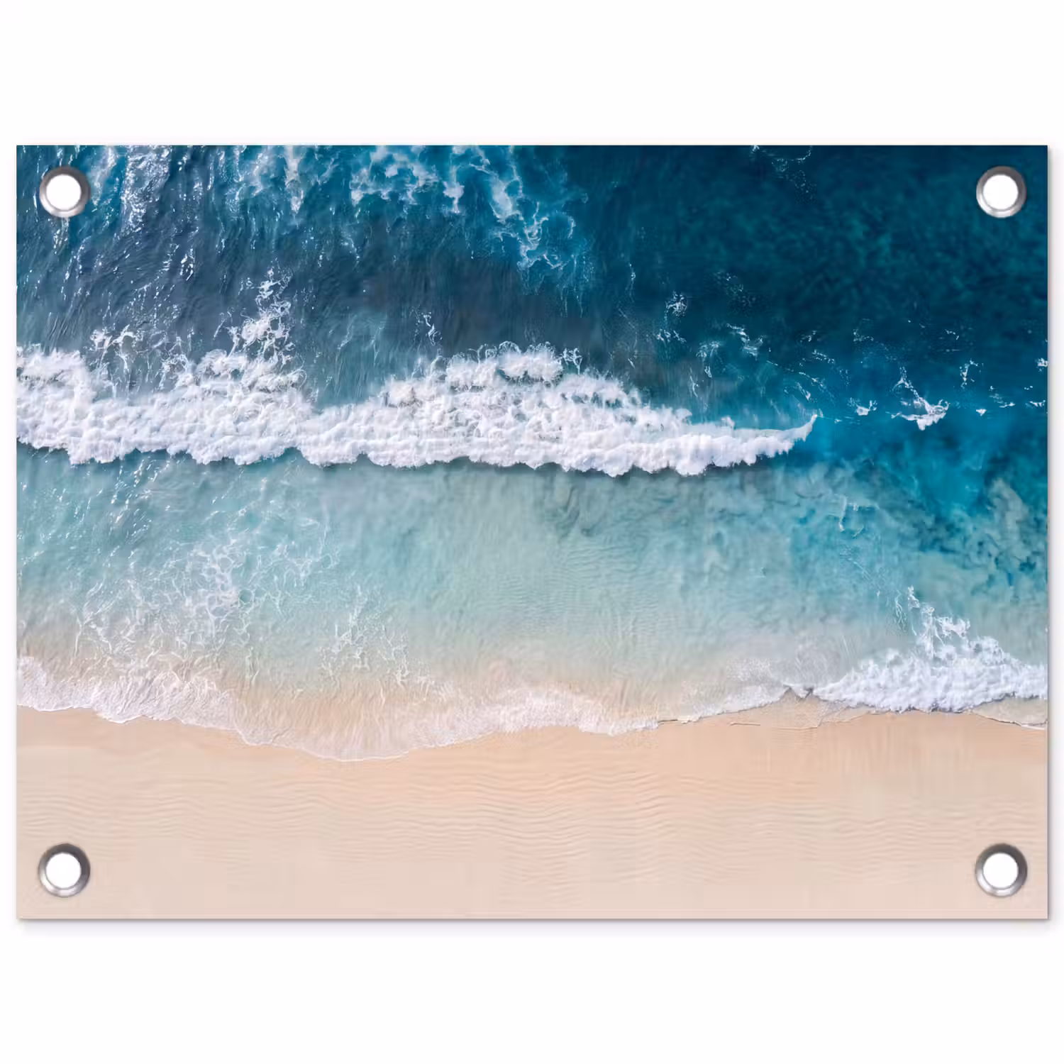 Strand - Zee - Golven - Natuur - Blauw tuinposter los doek klein -3d