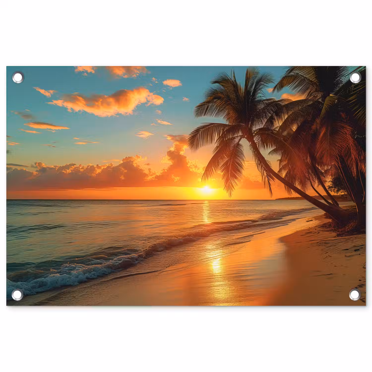 Strandzonsondergang in de Tropen tuinposter los doek klein -3d