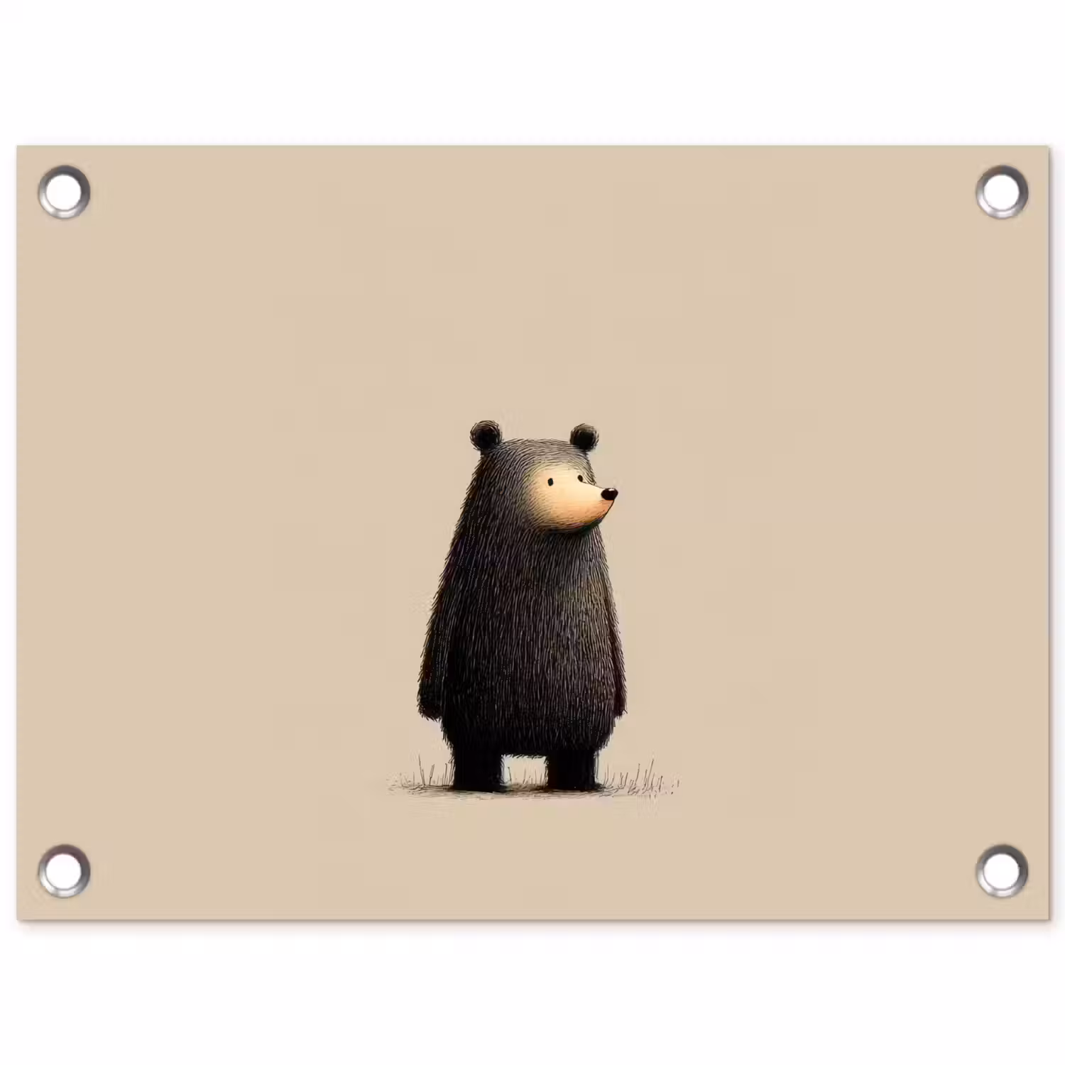 Beer - Donkerbruin - Minimalistisch tuinposter los doek klein -3d