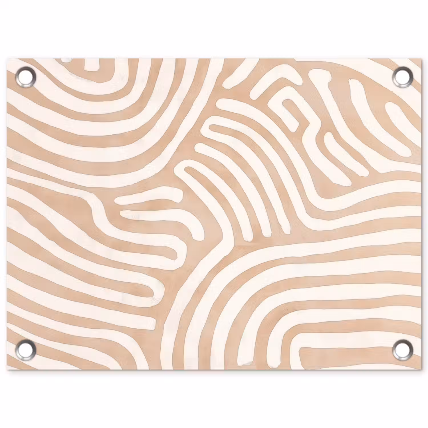 Beige - Aardspatroon tuinposter los doek klein -3d