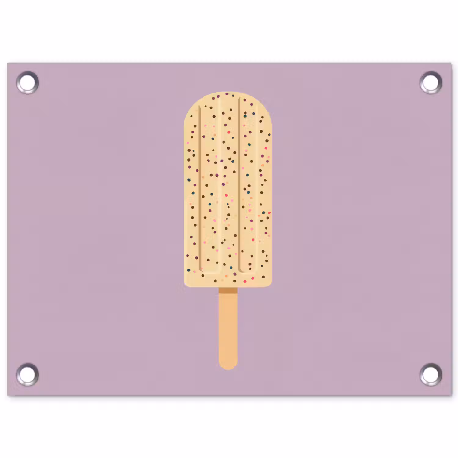Beige - Ijsje - Spikkels tuinposter los doek klein -3d