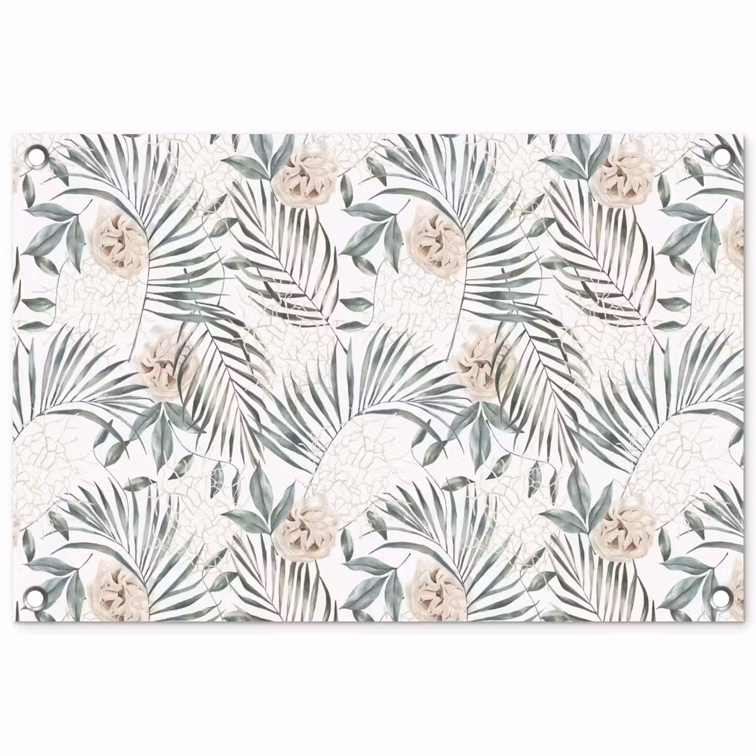 Bohemian - Bladeren - Bloemen - Tropisch tuinposter los doek klein -3d