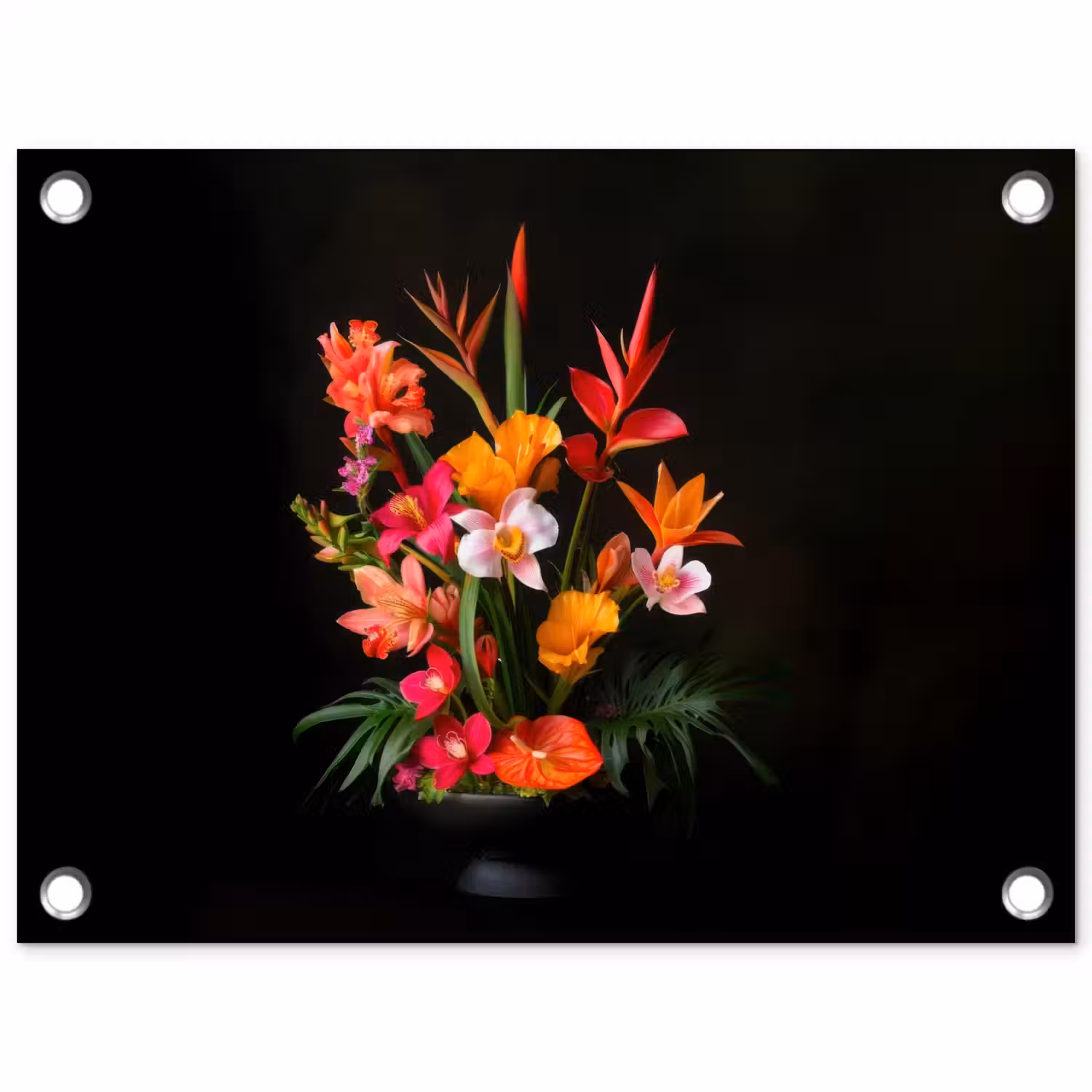 Boeket - Bloemen - Exotisch tuinposter los doek klein -3d