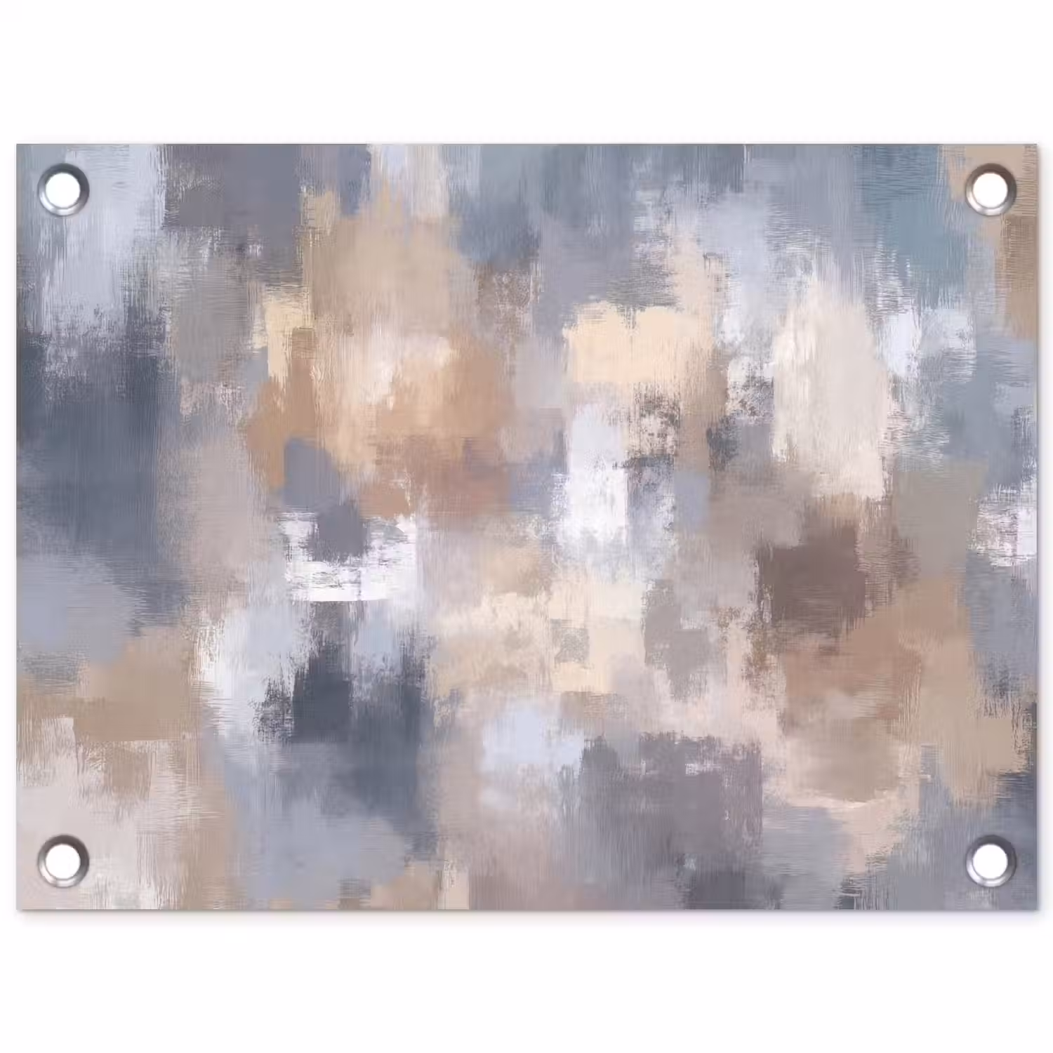 Penseelstreken - Schilderij - Beige tuinposter los doek klein -3d