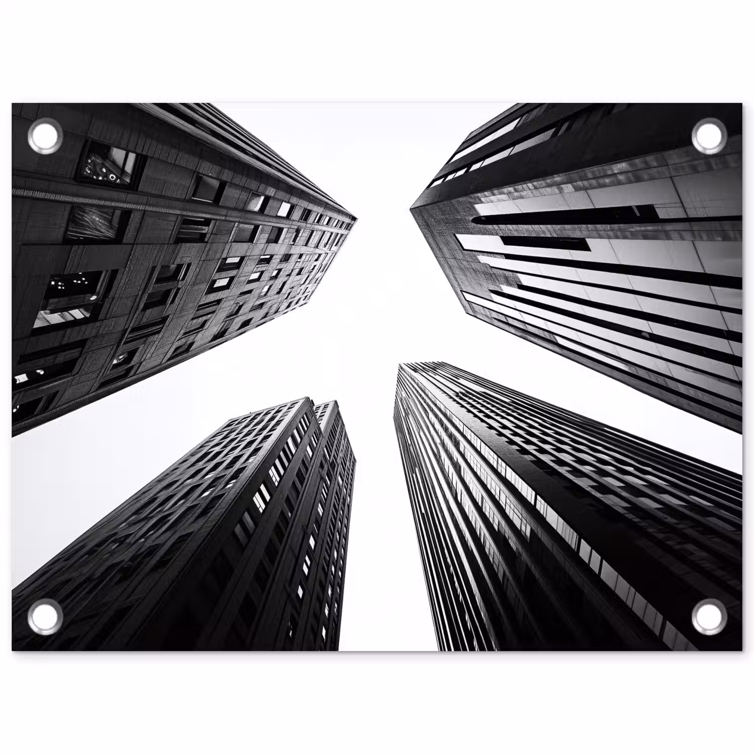 Gebouwen - Lucht - Zwart tuinposter los doek klein -3d