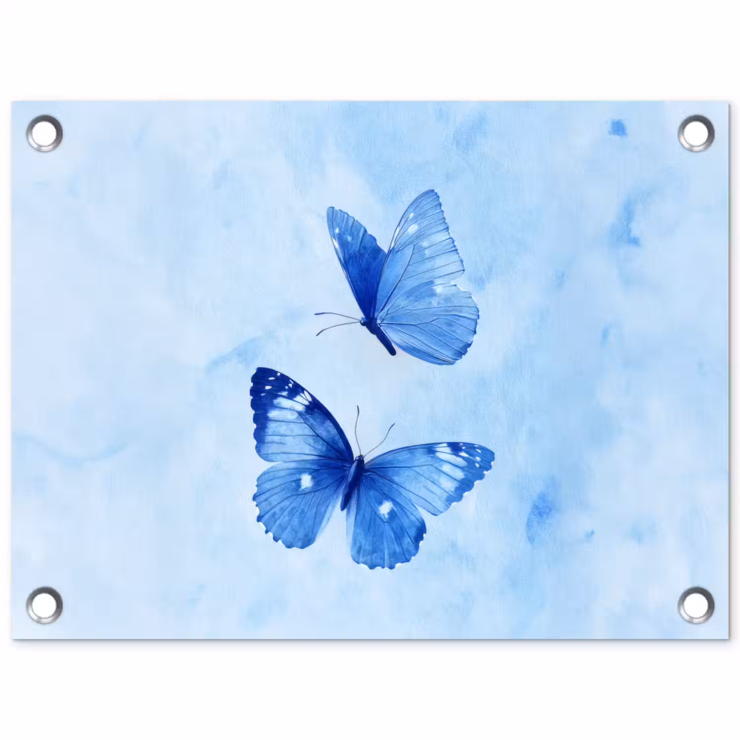 Vlinders - Sierlijk - Blauw tuinposter los doek klein -3d