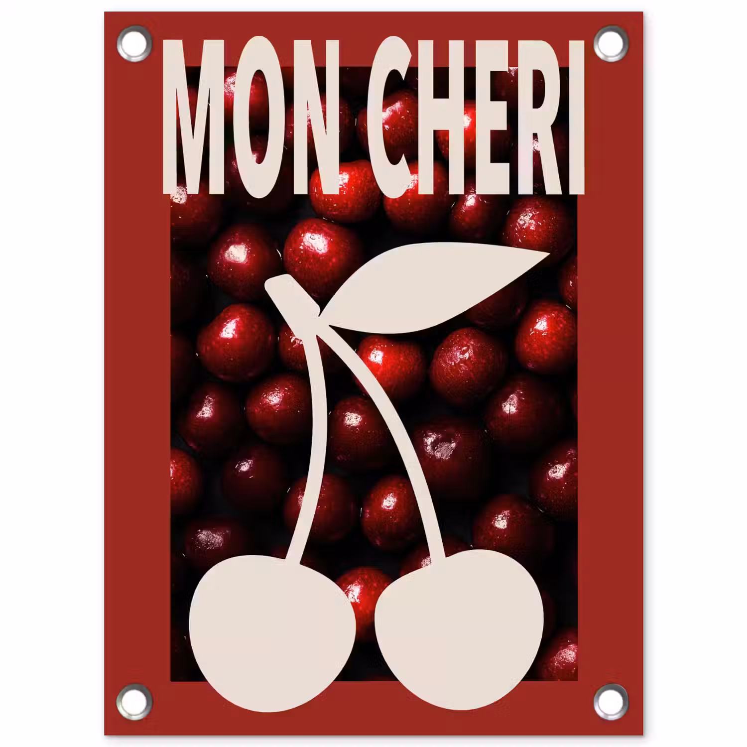 Kersen - Illustratie - Rood tuinposter los doek klein -3d