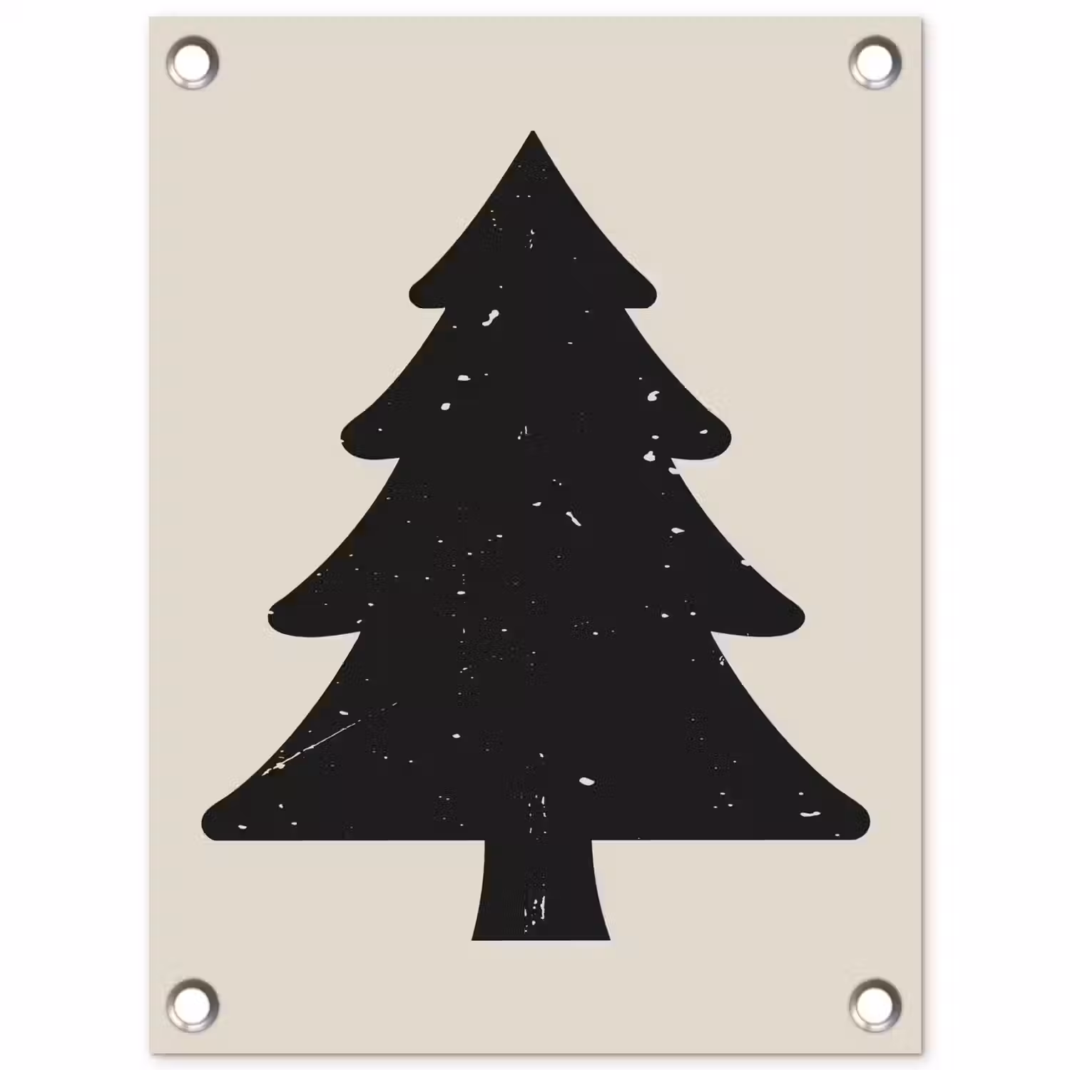 Kerstboom - Zwarte kerstboom - Boom - Japandi tuinposter los doek klein -3d