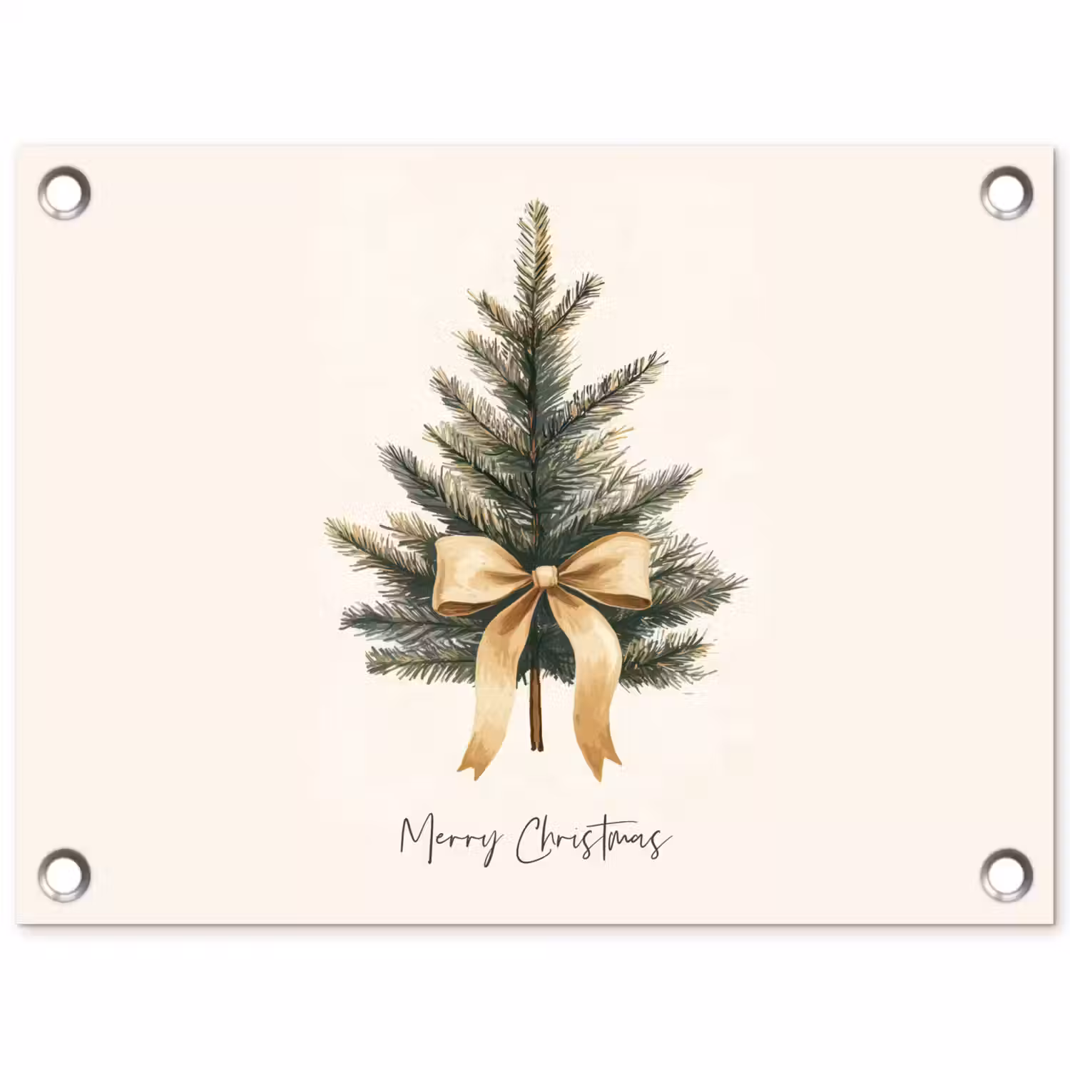 Kerstboom - Kerst - Merry Christmas - Beige tuinposter los doek klein -3d