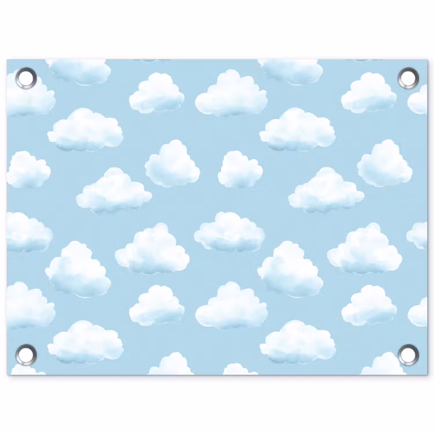 Wolken - Illustratie - Blauw tuinposter los doek klein 239 -3d