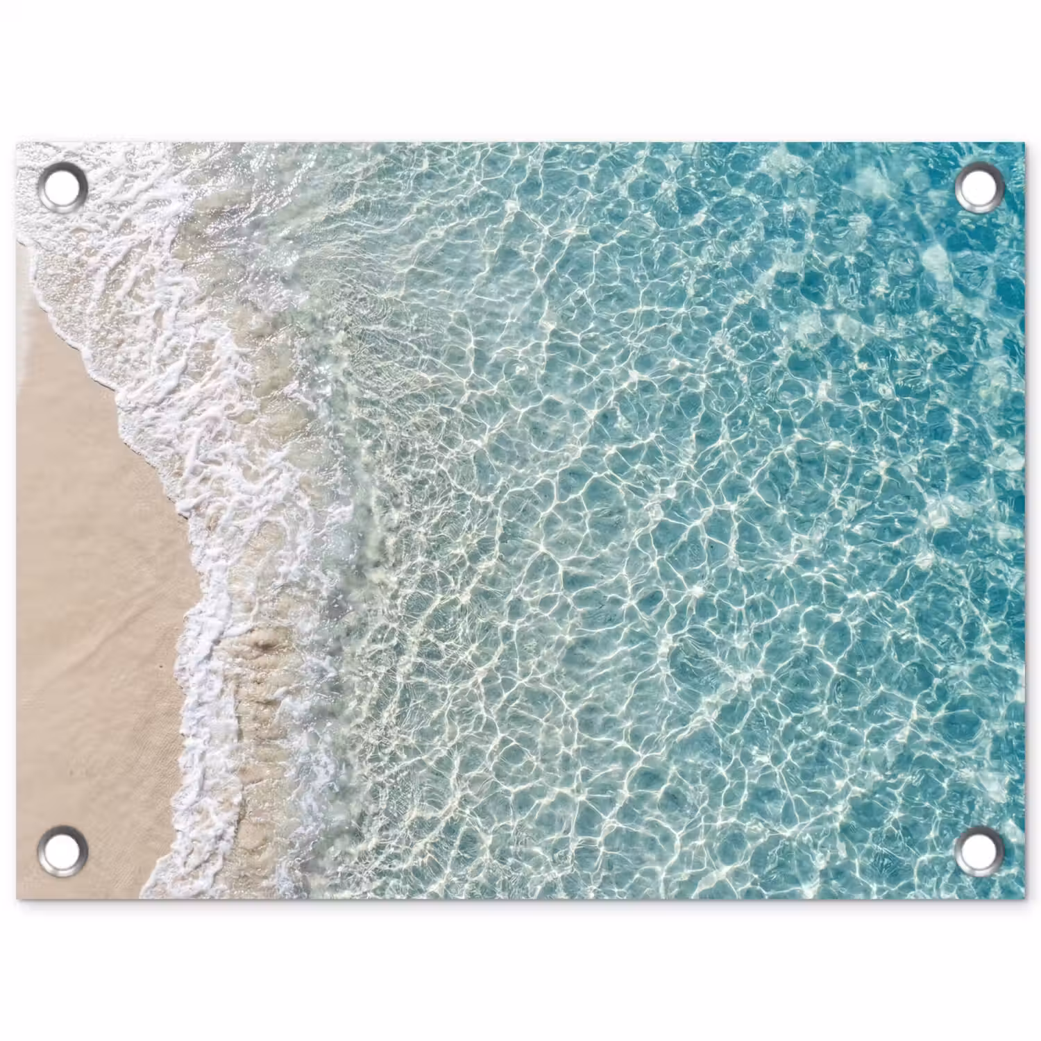 Kust - Zand - Blauw tuinposter los doek klein -3d