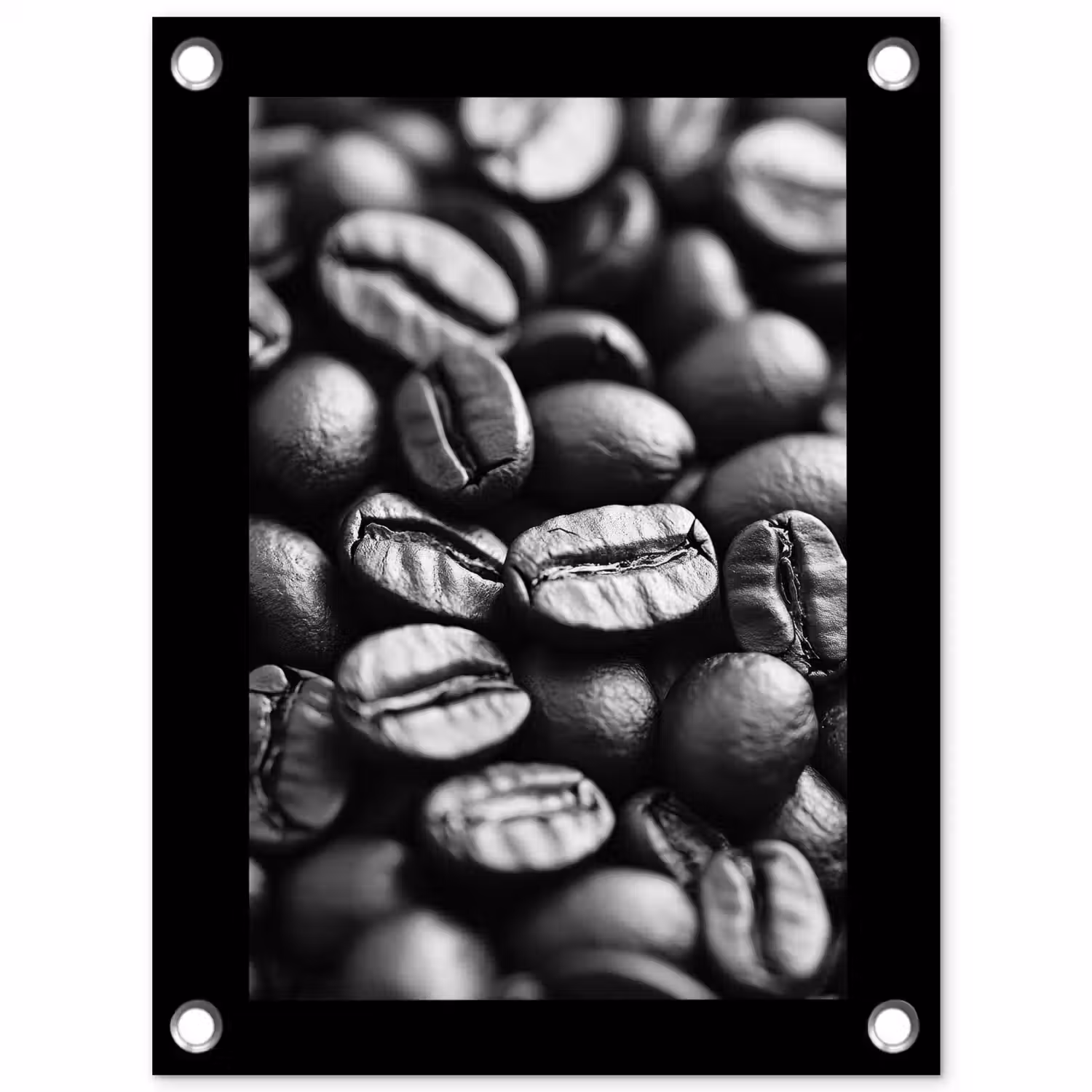 Koffiebonen - Zwart - Vintage tuinposter los doek klein -3d