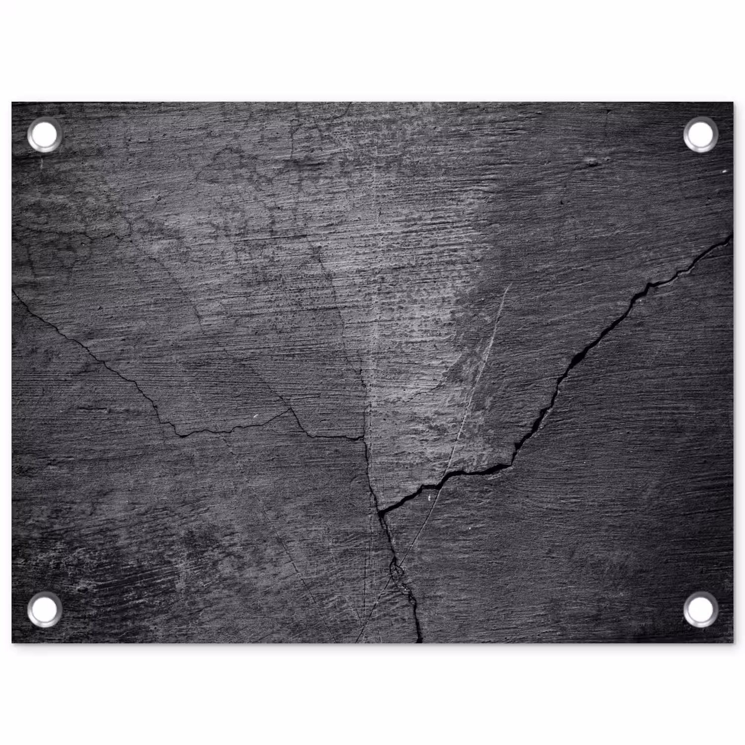 Beton - Zwart - Scheur tuinposter los doek klein -3d