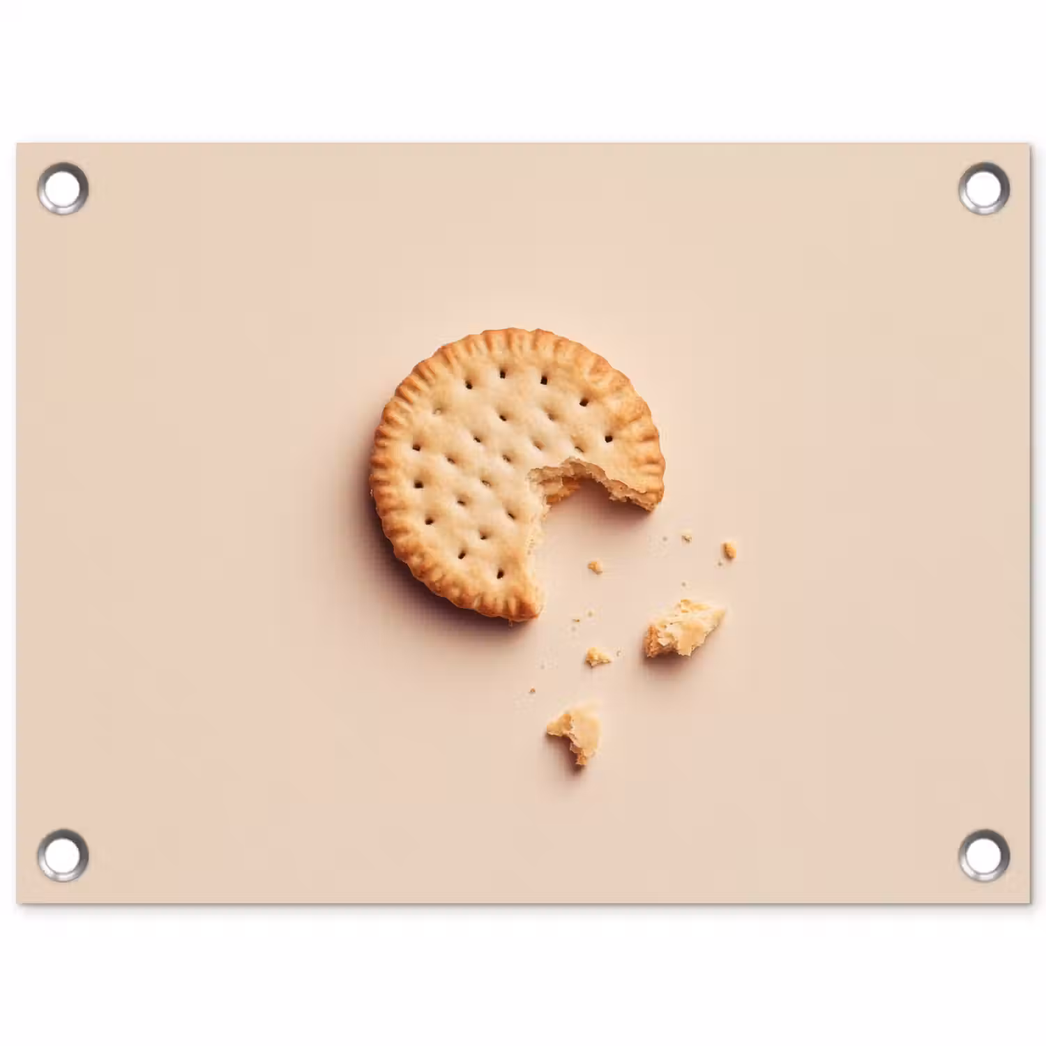 Koekje - Kruimels - beige tuinposter los doek klein -3d
