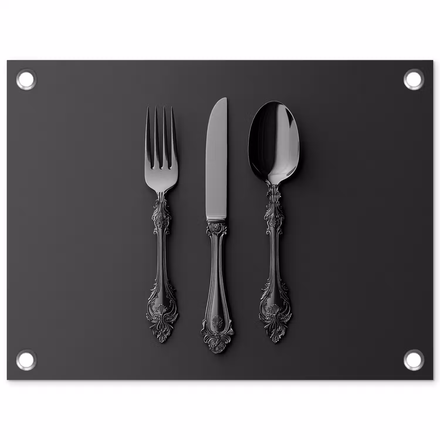Bestek - Zwart tuinposter los doek klein -3d